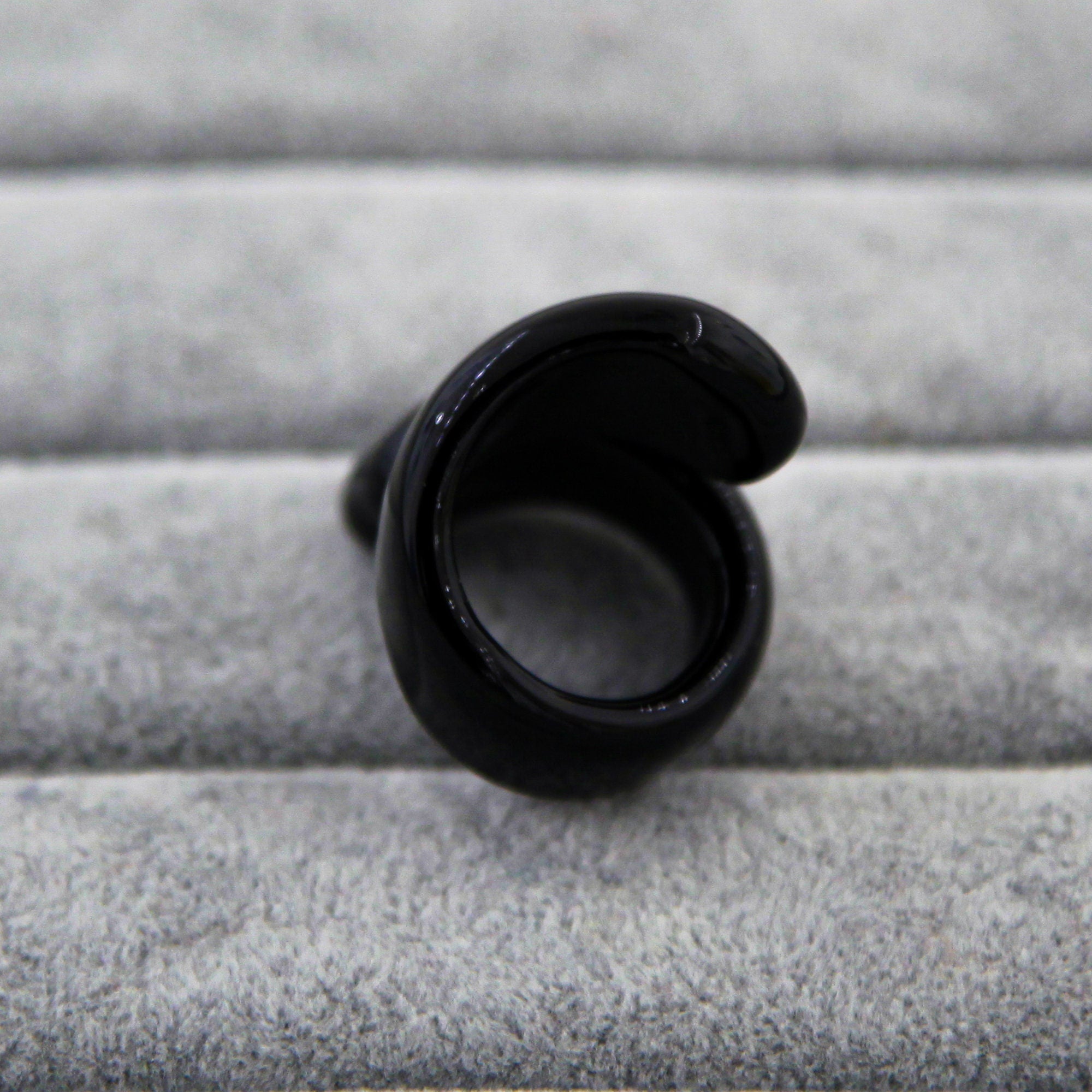 Black Ring Handmade Spiral - Murano Glass