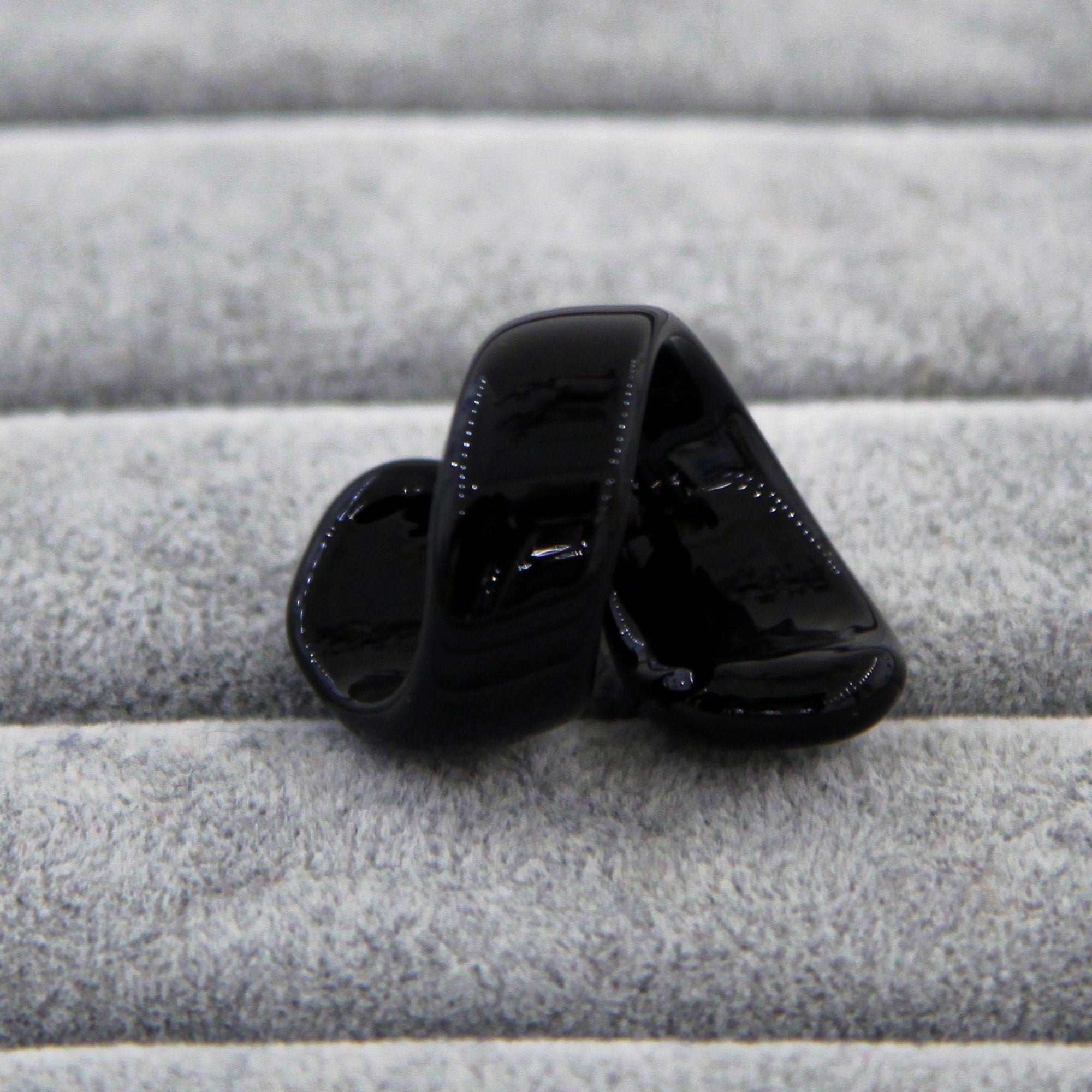 Black Ring Handmade Spiral - Murano Glass