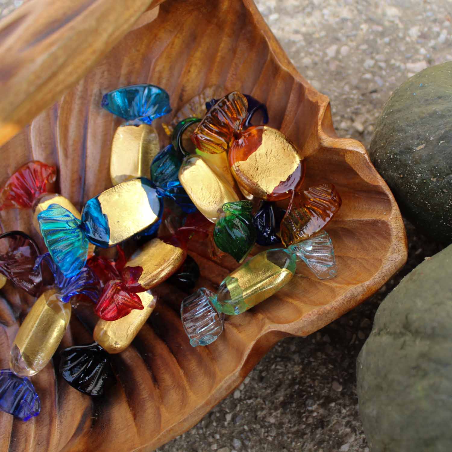 Gilt glass candies - Set of 5 up to 50 pieces