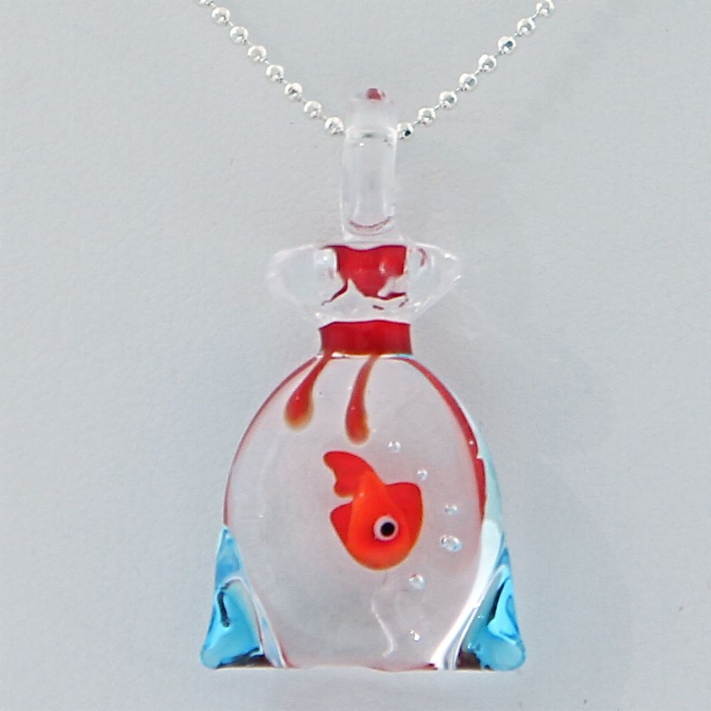 fish necklace murano glass lampwork