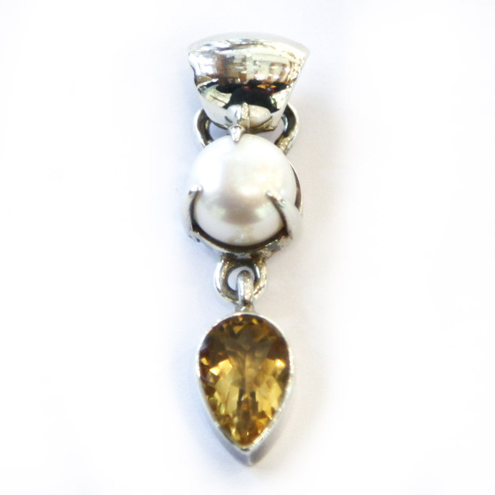 Pendentif Citrine et Perle