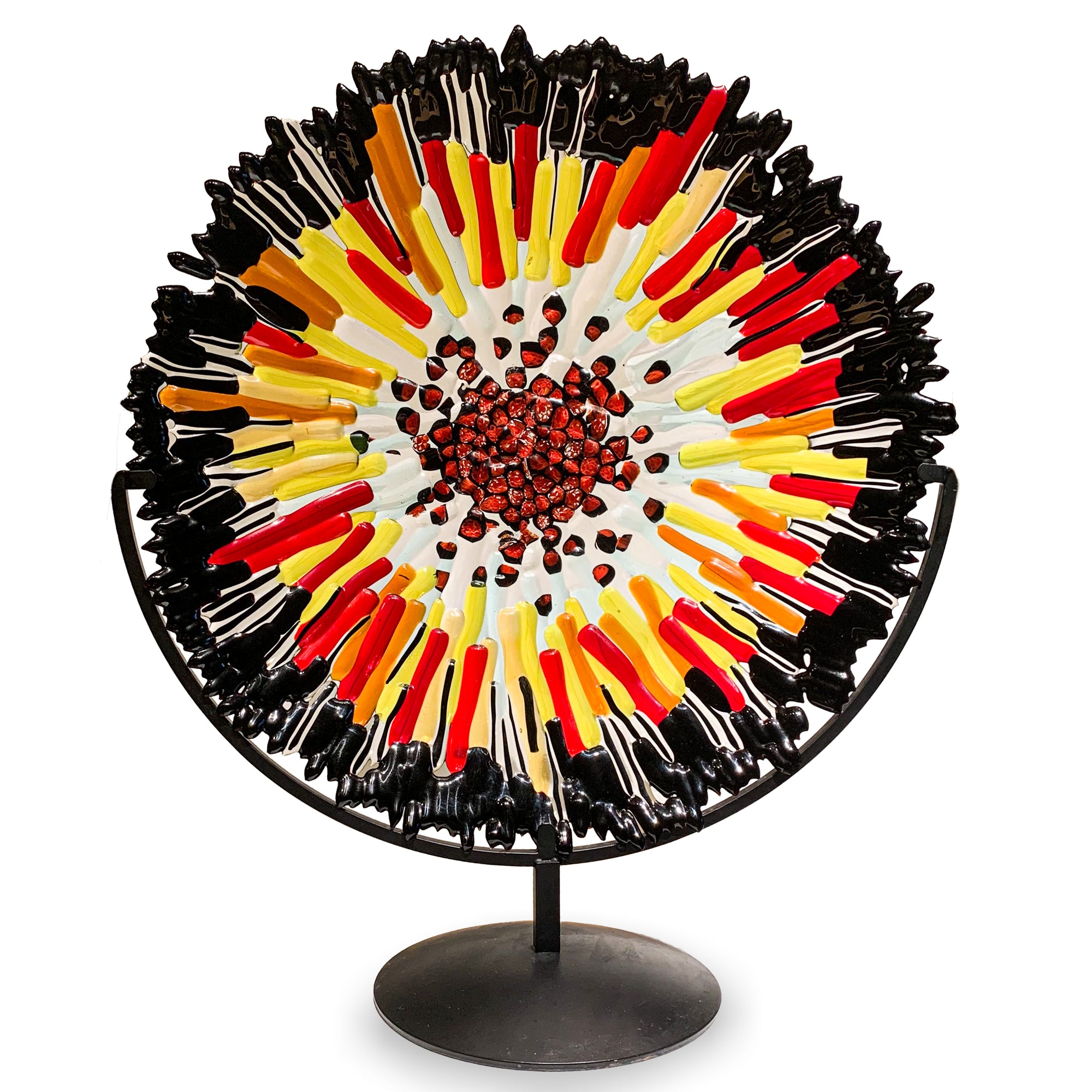 Assiette Big Bang Verre de Murano Rouge