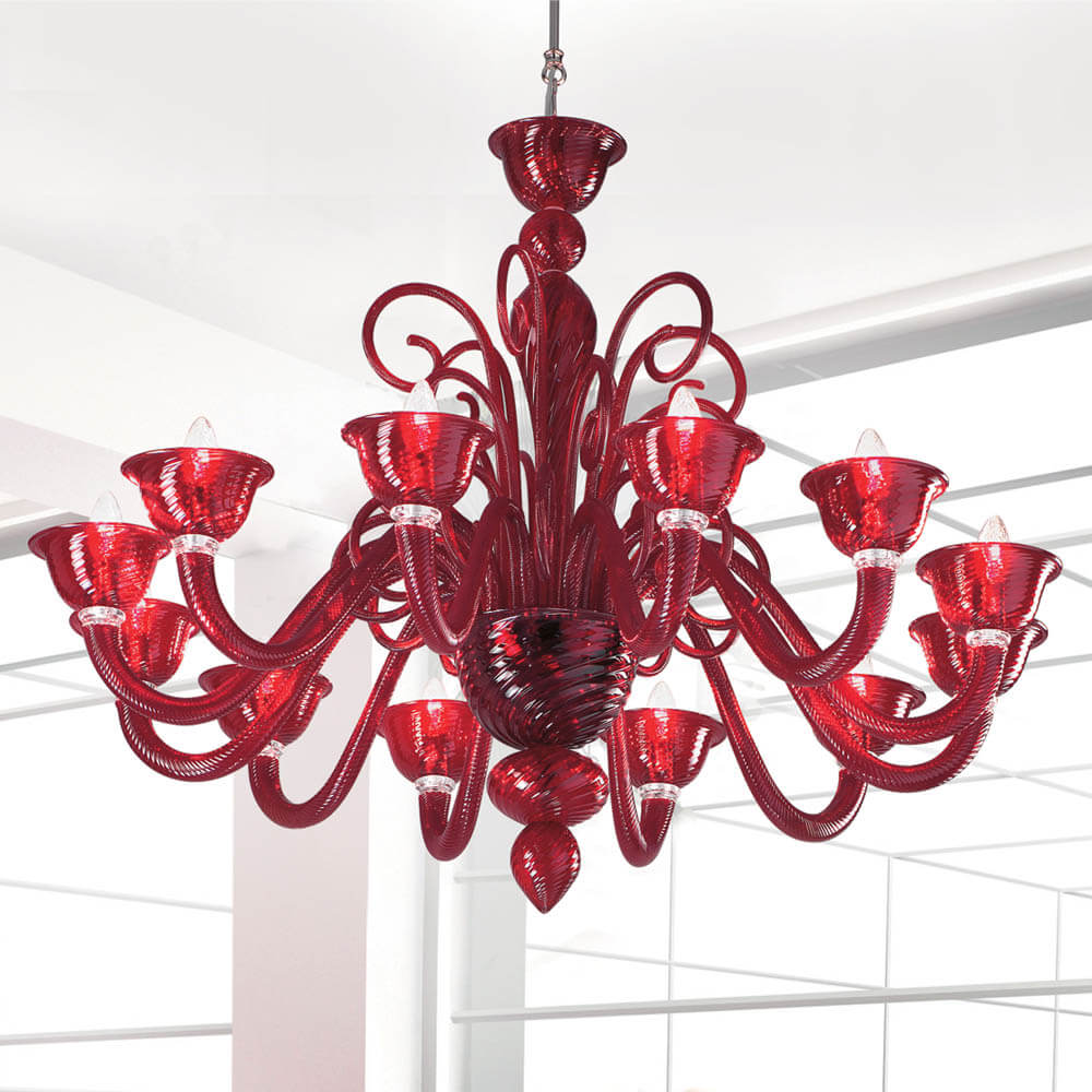 Barnaba 12 lights chandelier- Murano Glass Lighting