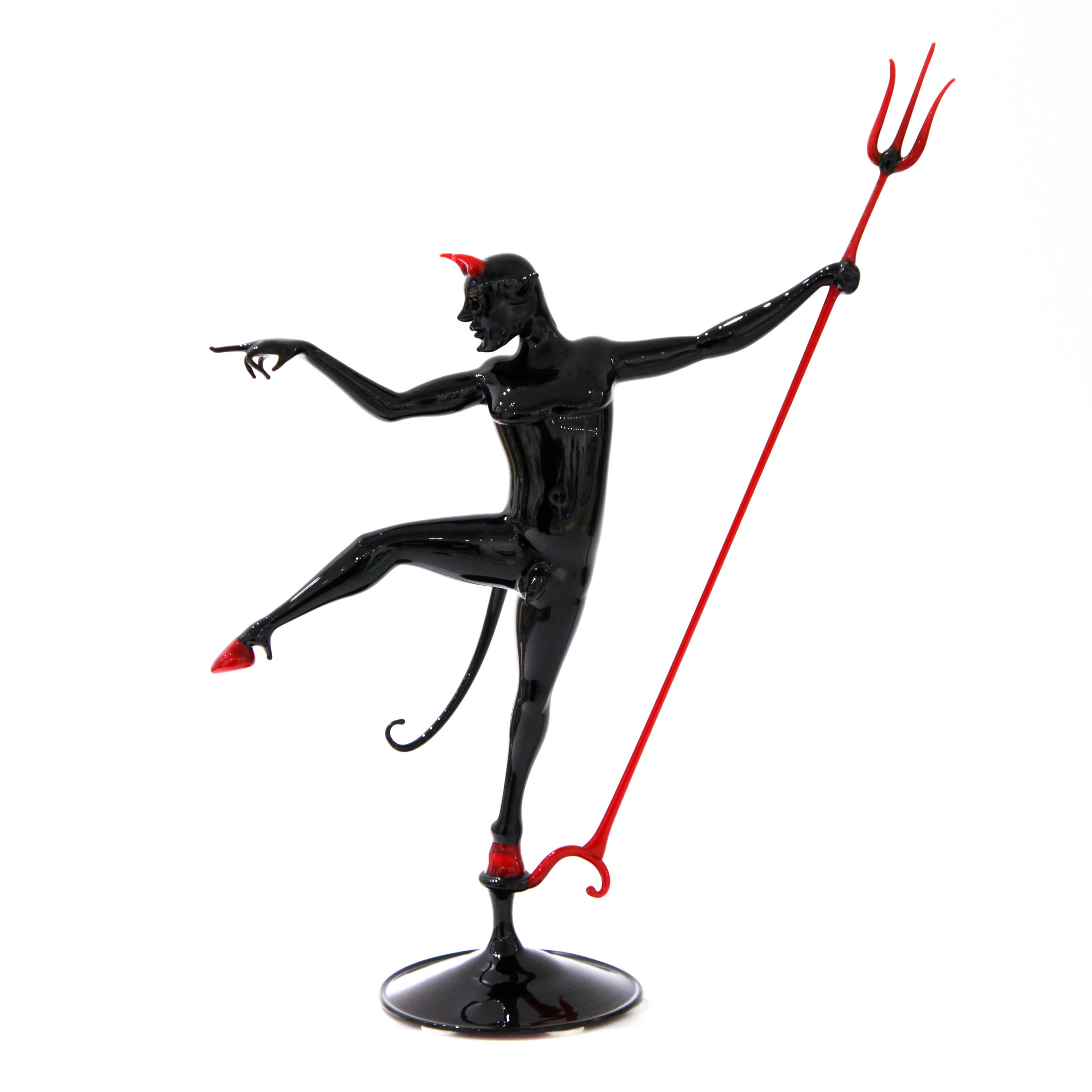 Devil with pitchfork Murano Glass