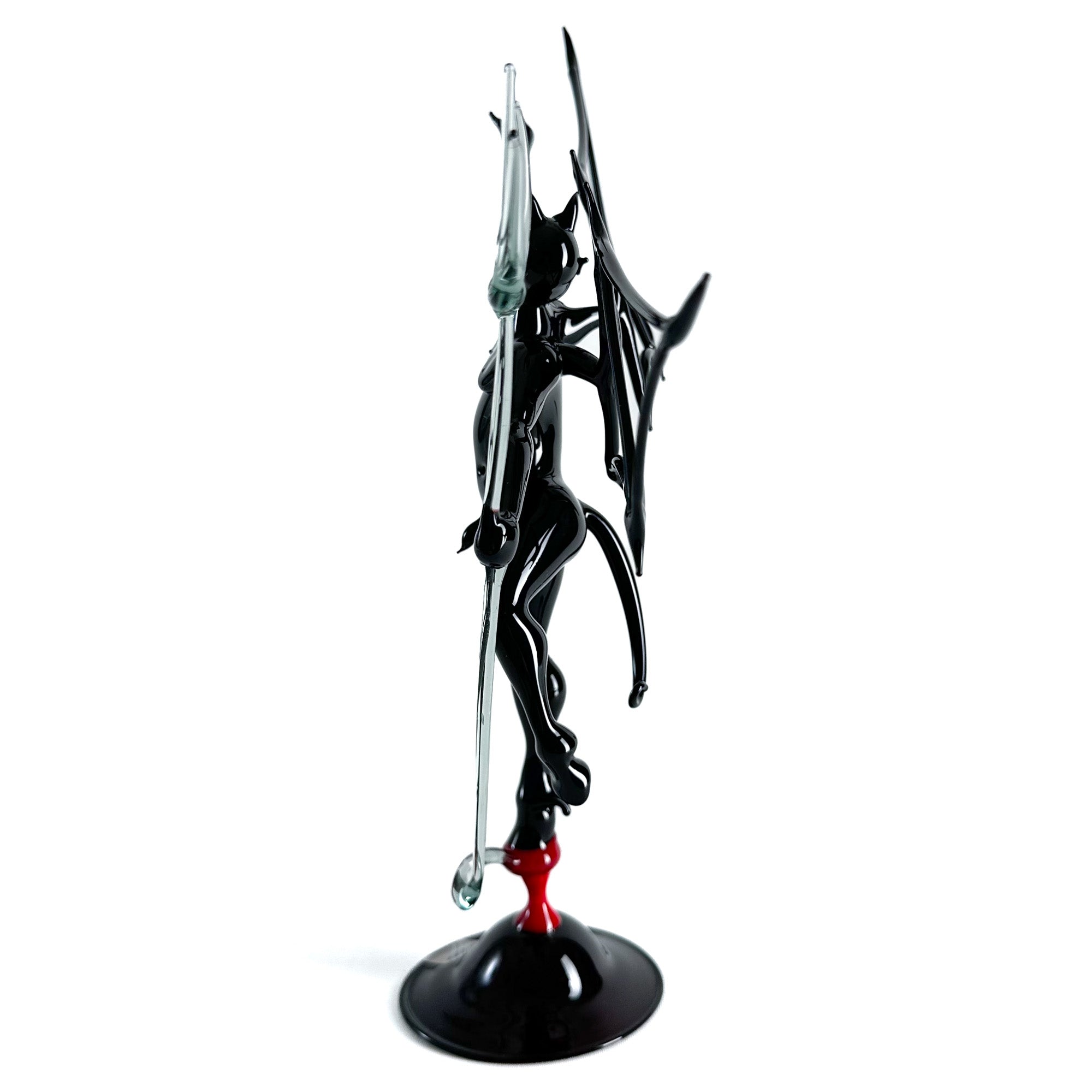 Black Devil with Wings and Trident - Murano Glass