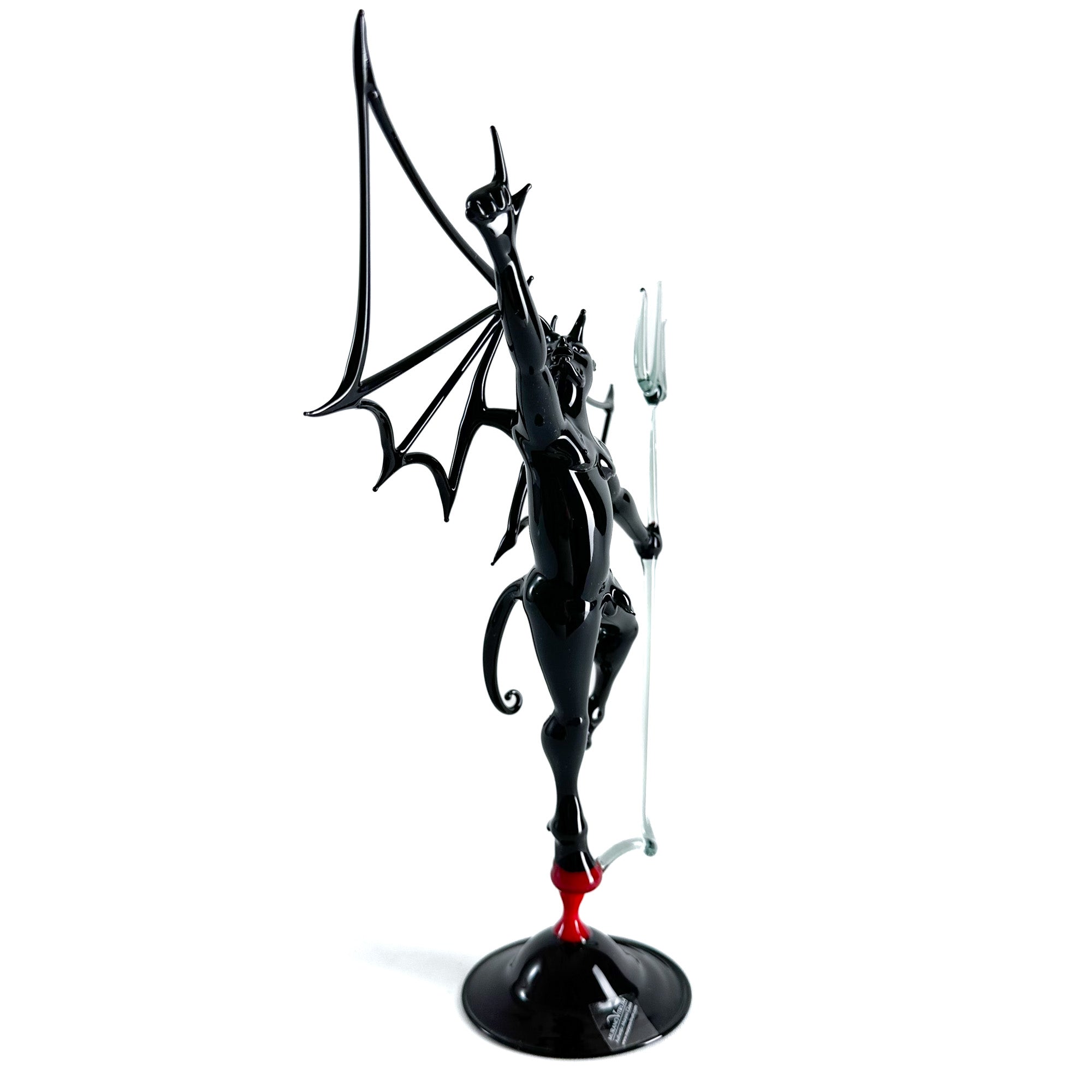 Black Devil with Wings and Trident - Murano Glass