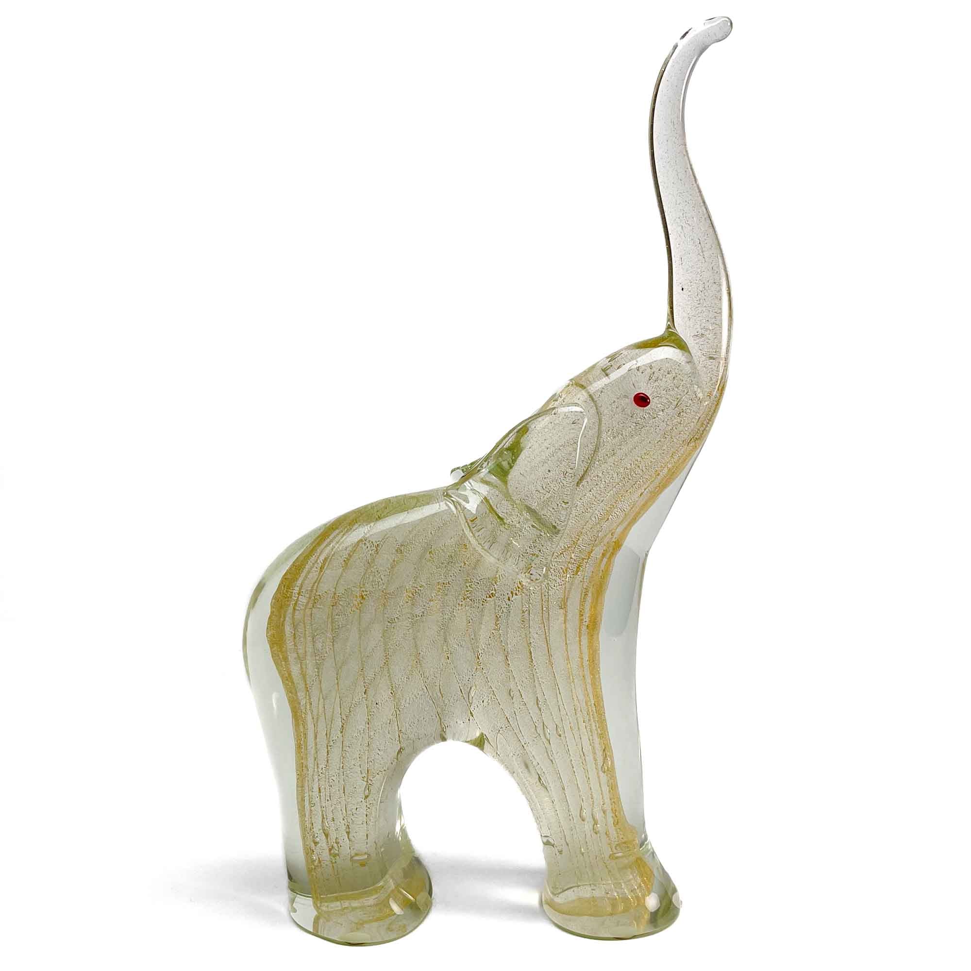 Éléphant à la feuille d'or - Verre de Murano