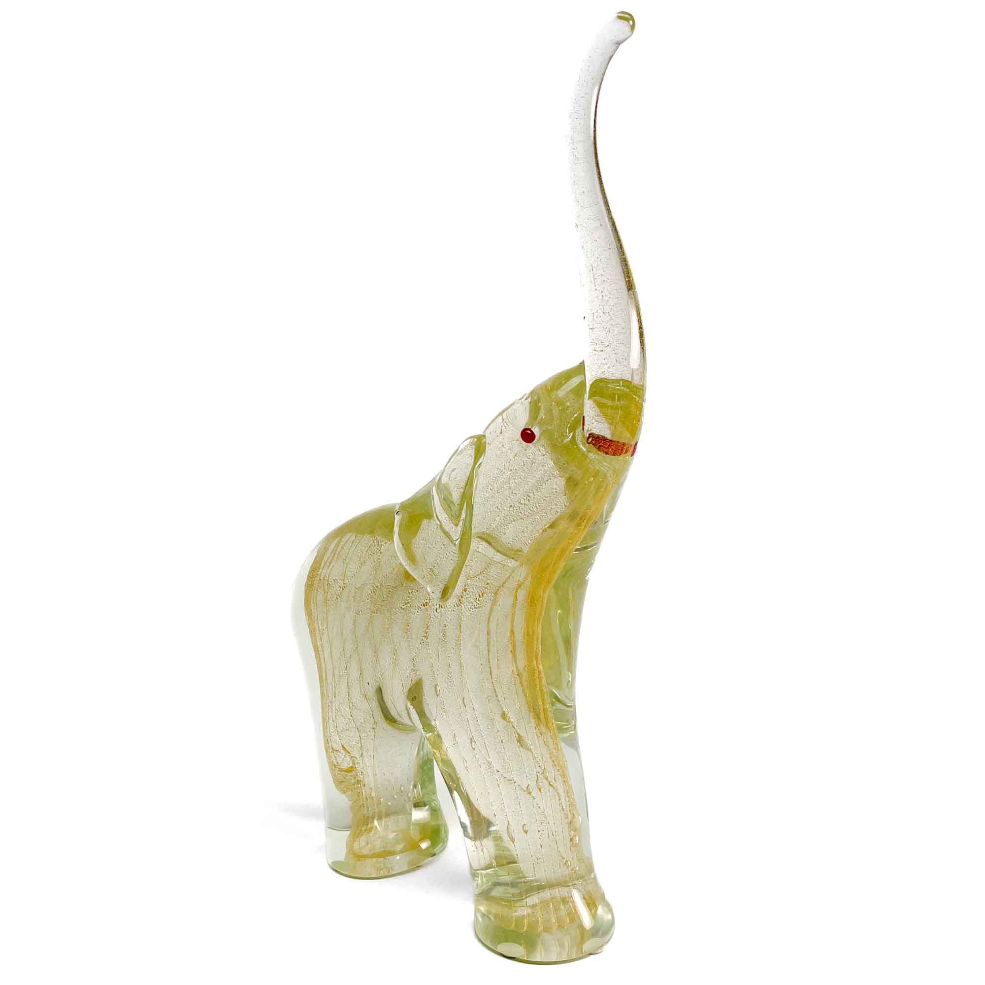 Éléphant à la feuille d'or - Verre de Murano