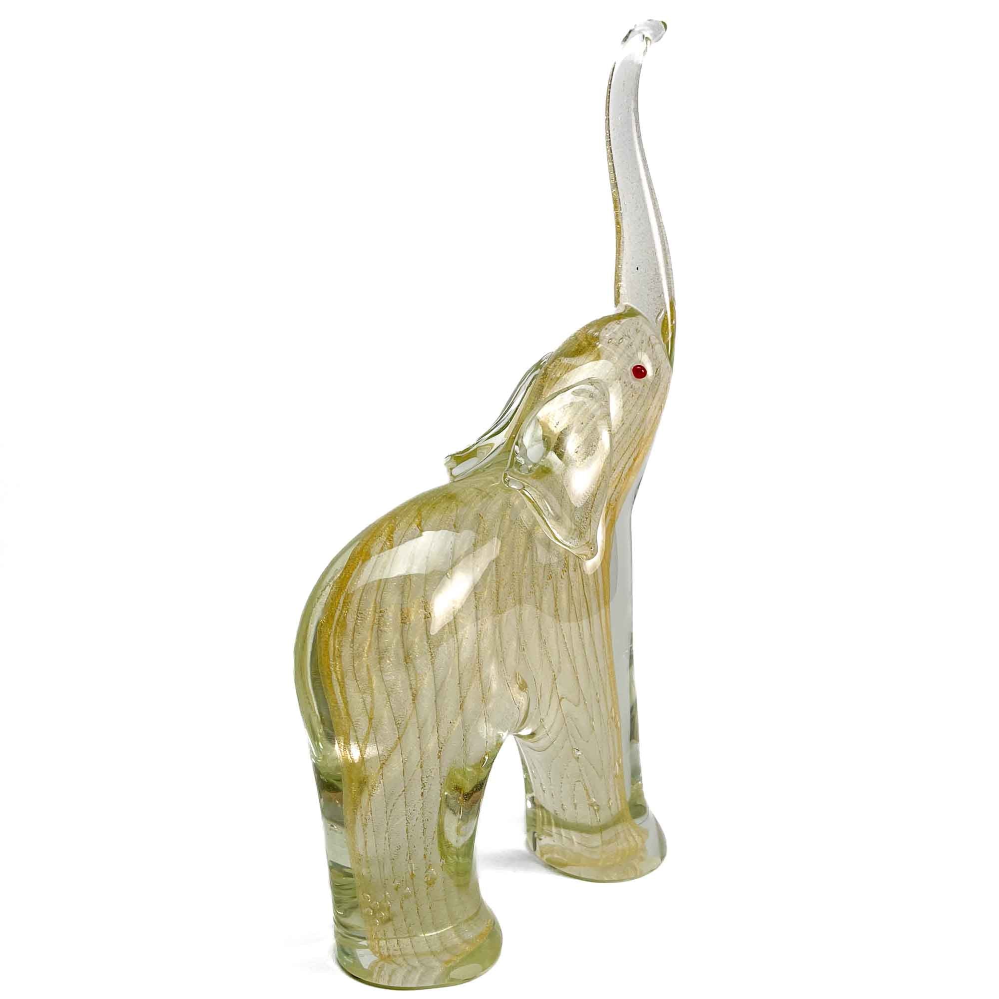 Éléphant à la feuille d'or - Verre de Murano