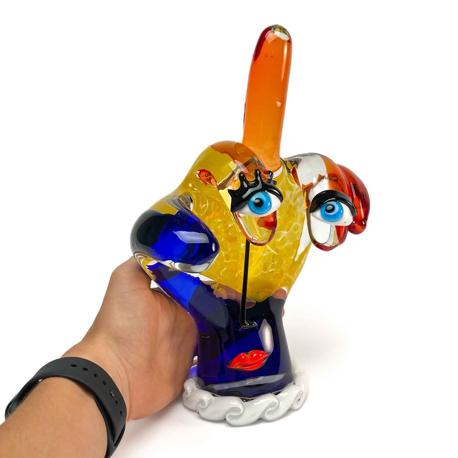 Middle Finger Hand  - Emoji Glass