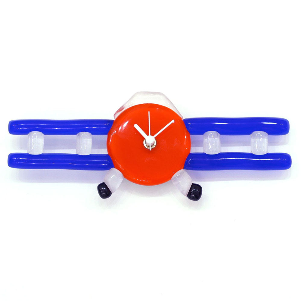 Wall clock - Biplane - Glass