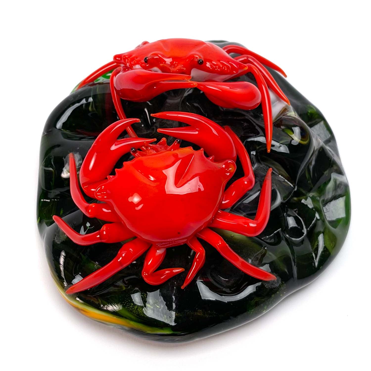 Red Crabs on the Rock - Murano Glass