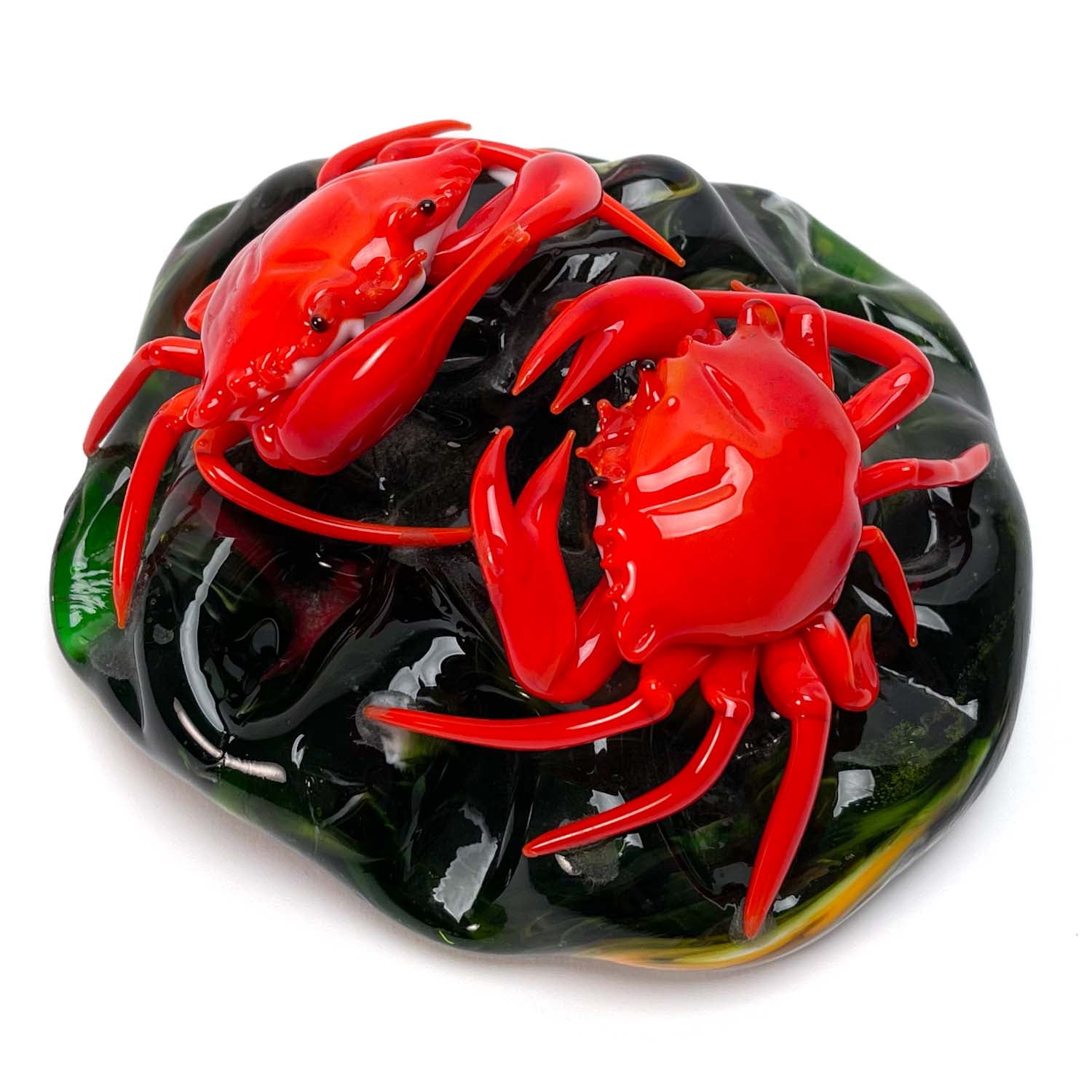 Red Crabs on the Rock - Murano Glass