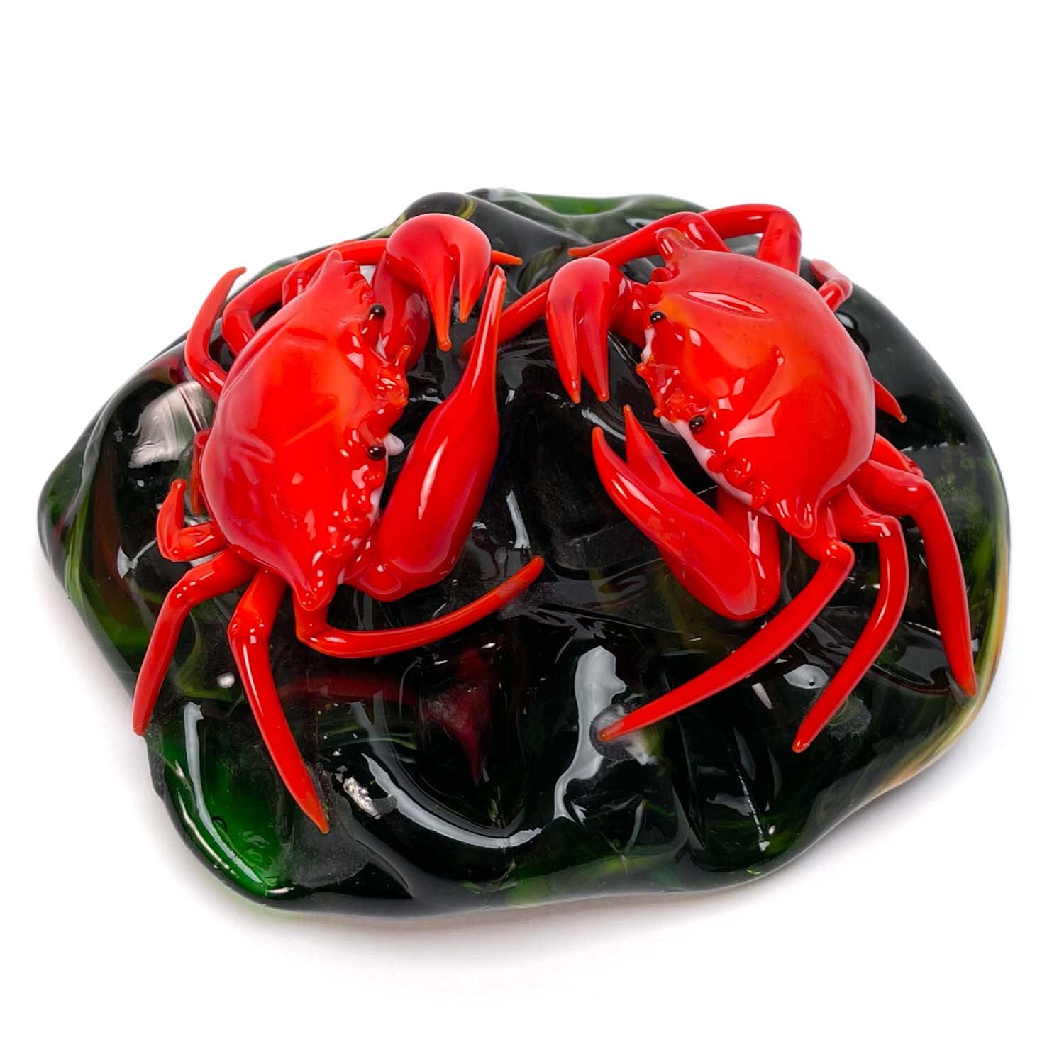 Red Crabs on the Rock - Murano Glass