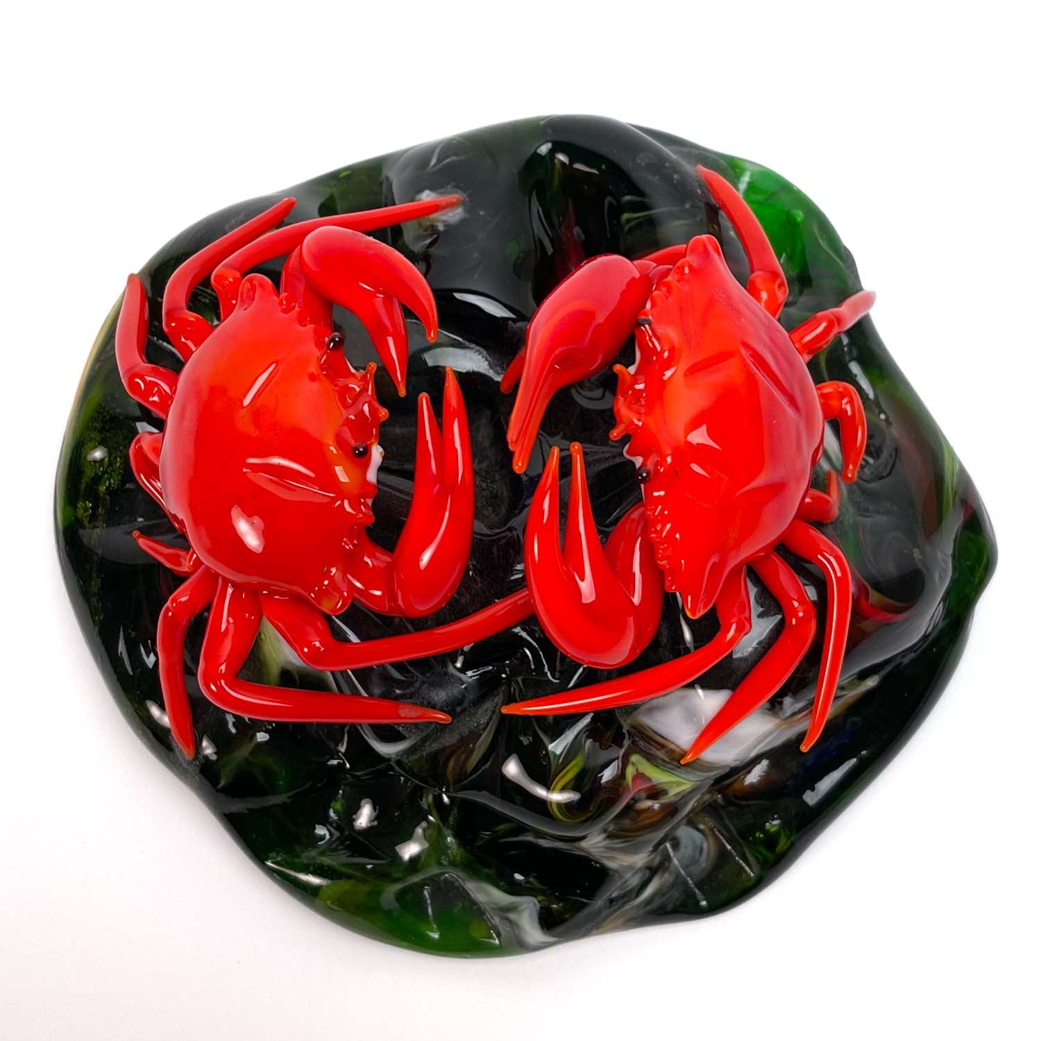 Red Crabs on the Rock - Murano Glass