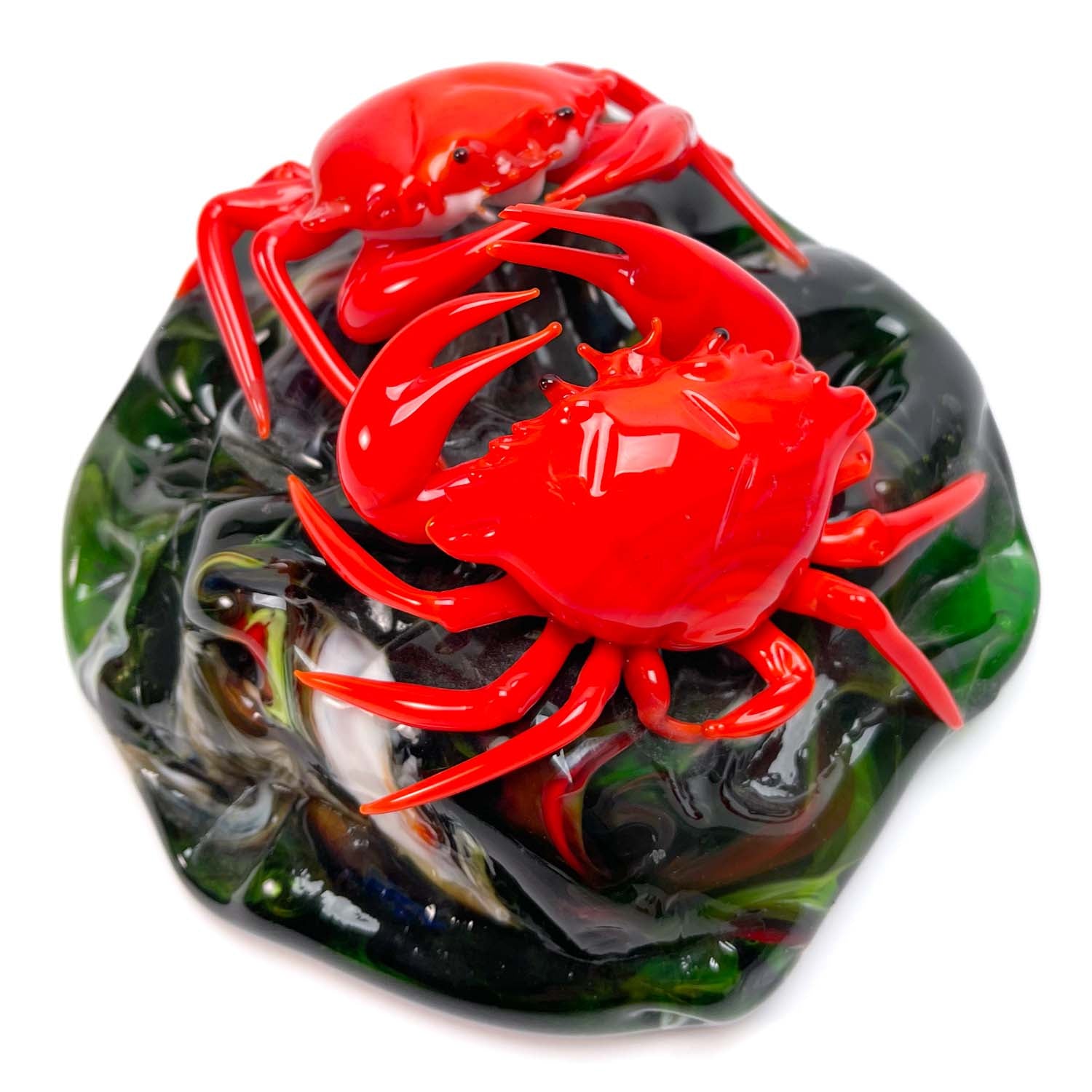 Red Crabs on the Rock - Murano Glass