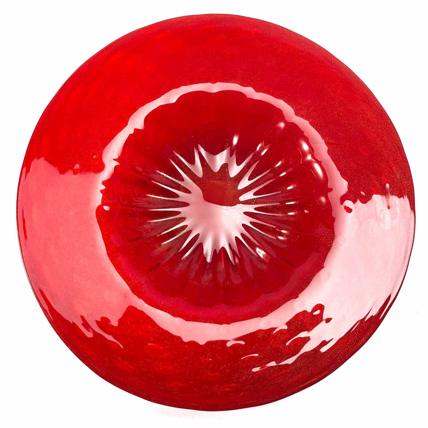 Assiette Rouge - Centre de Table - Verre de Murano - Feuille d'Or