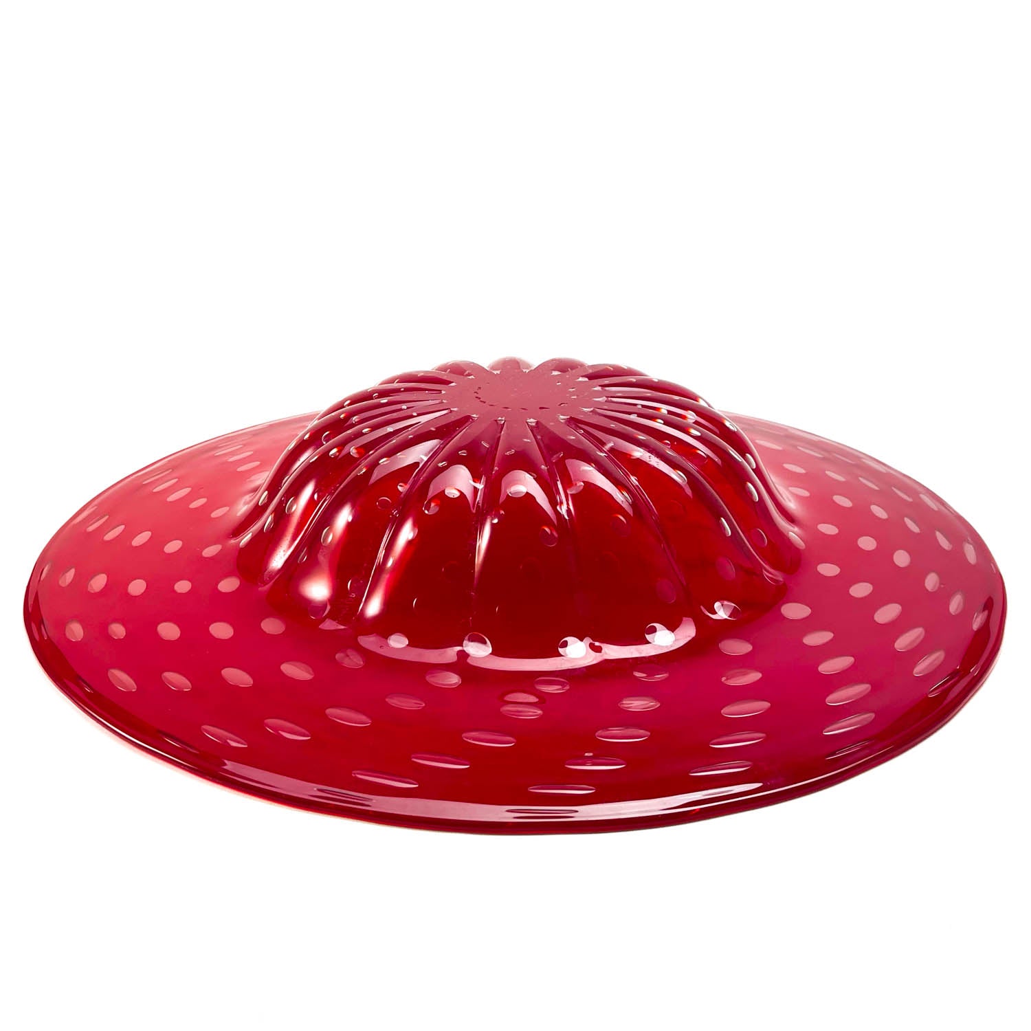 Red Plate - Centerpiece - Murano Glass - Gold Leaf