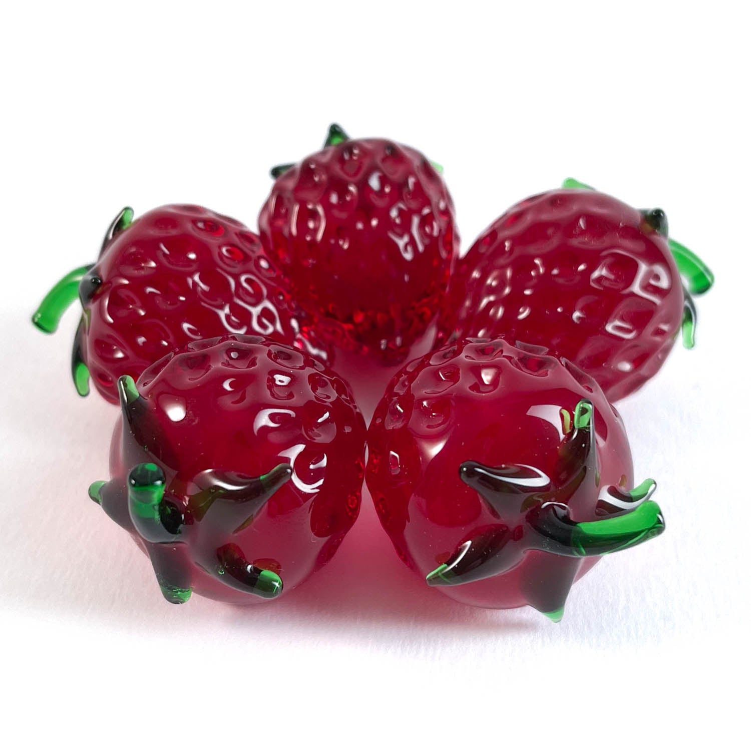 Glass strawberries - natural size