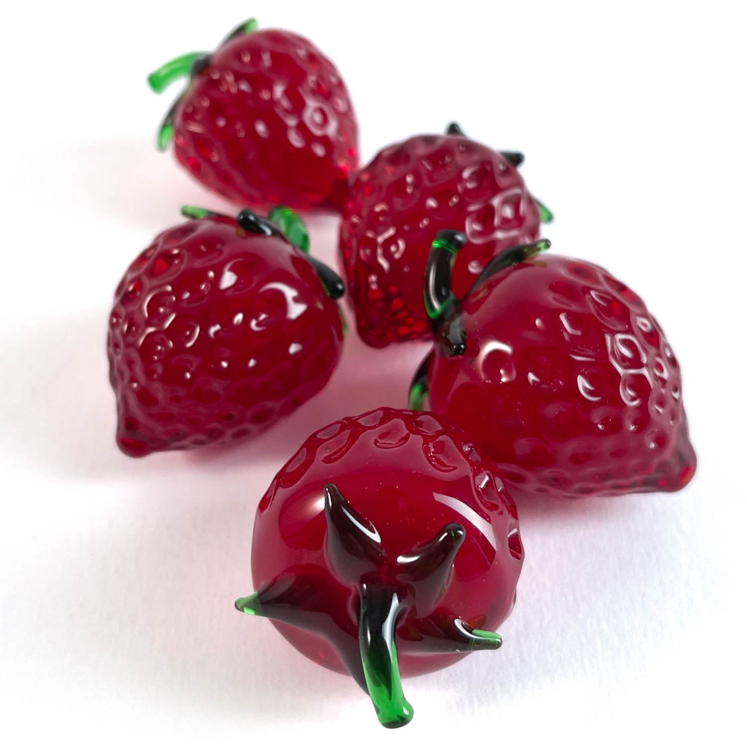 Glass strawberries - natural size