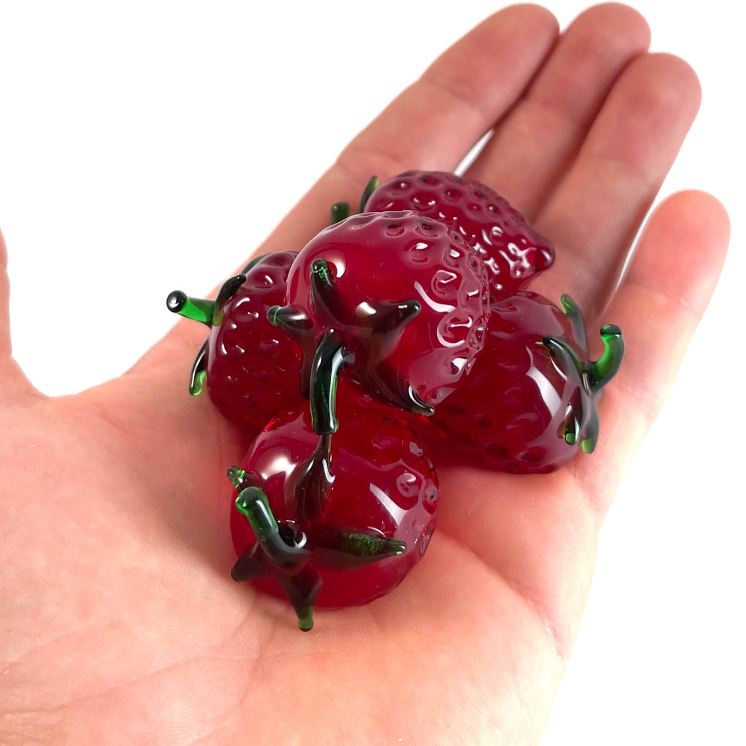 Glass strawberries - natural size