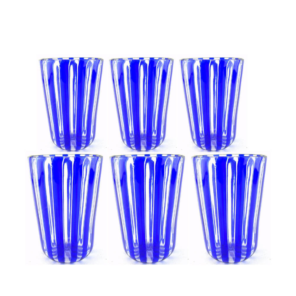 Verres à boire rayés - lot de 6