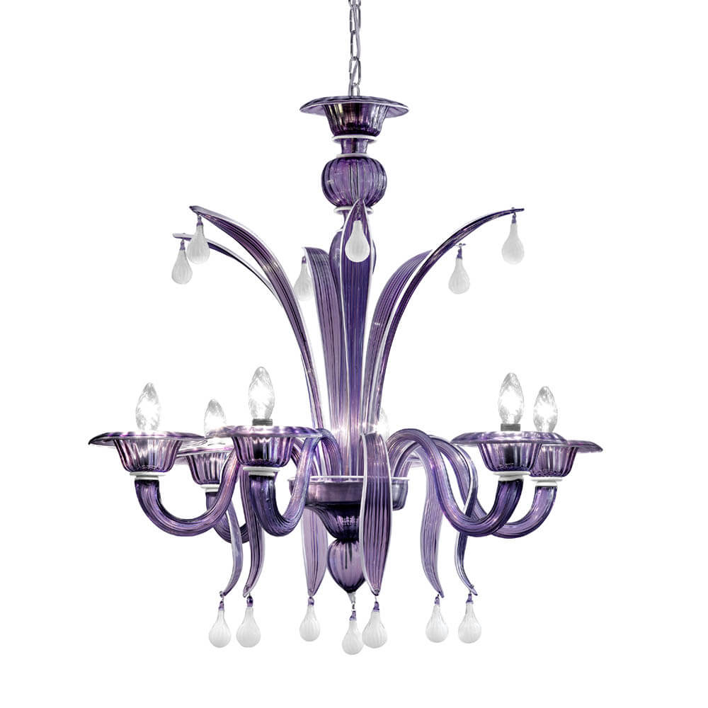 Iris 5 lights chandelier- Murano Glass Lighting