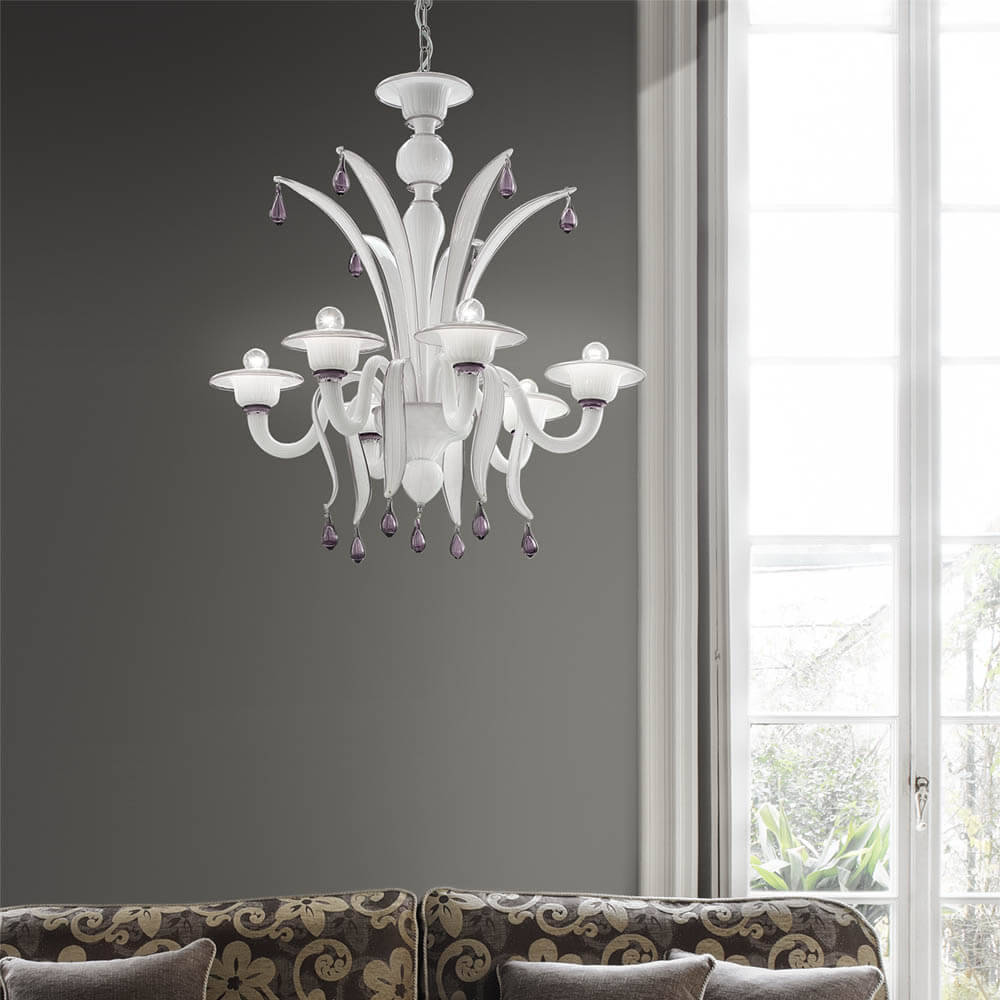 Iris 12 lights chandelier- Murano Glass Lighting