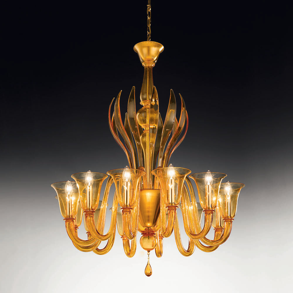 Rialto 12 lights Chandelier- Murano Glass Lighting