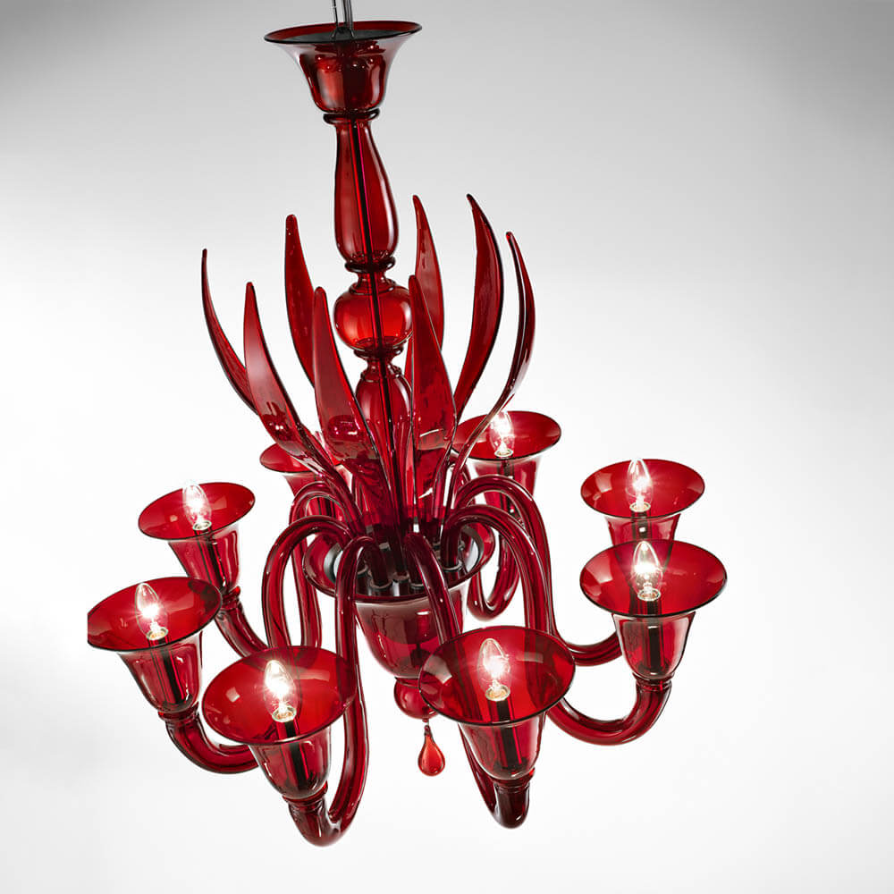 Rialto 12 lights Chandelier- Murano Glass Lighting