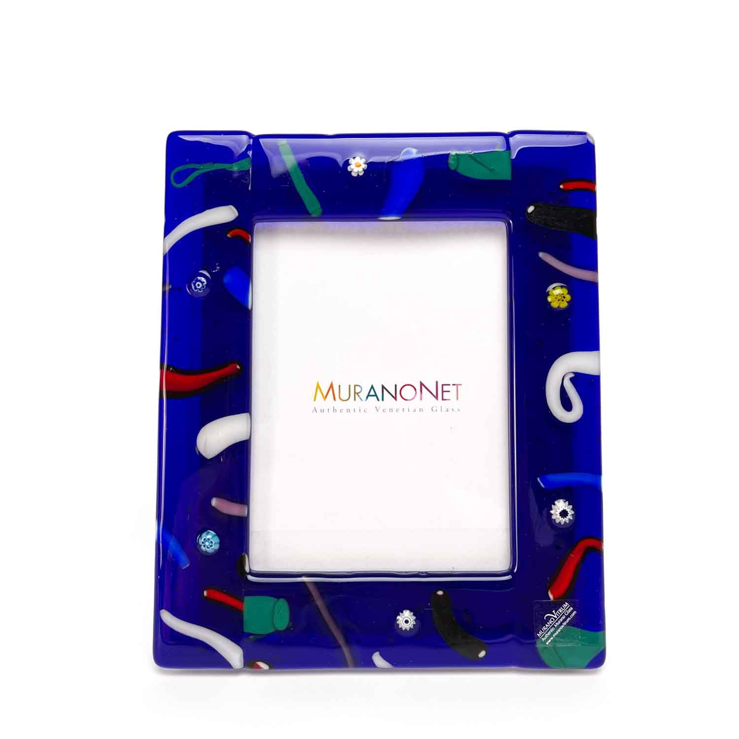 Mirò Blue Picture Frame - Murano Glass