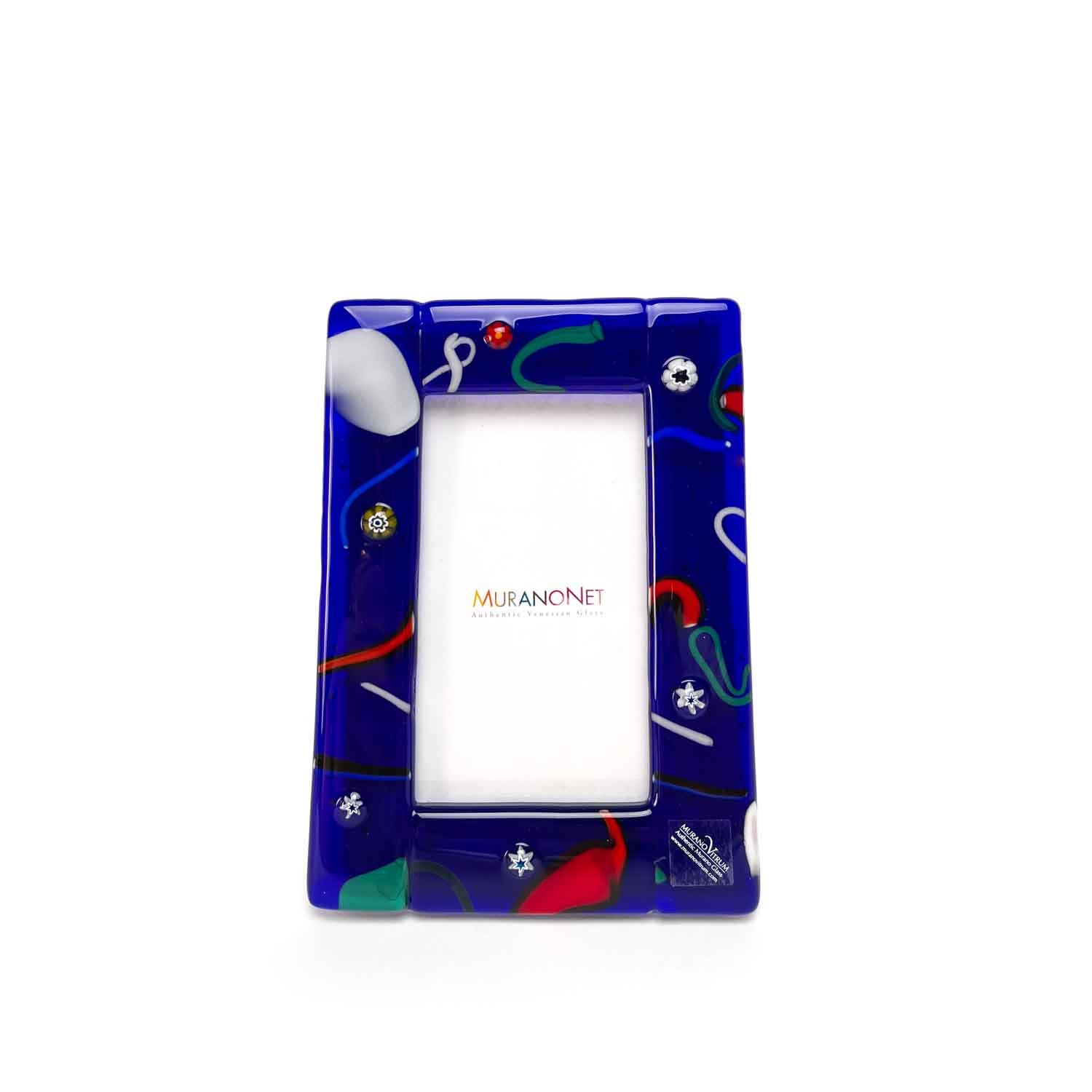 Mirò Blue Picture Frame - Murano Glass