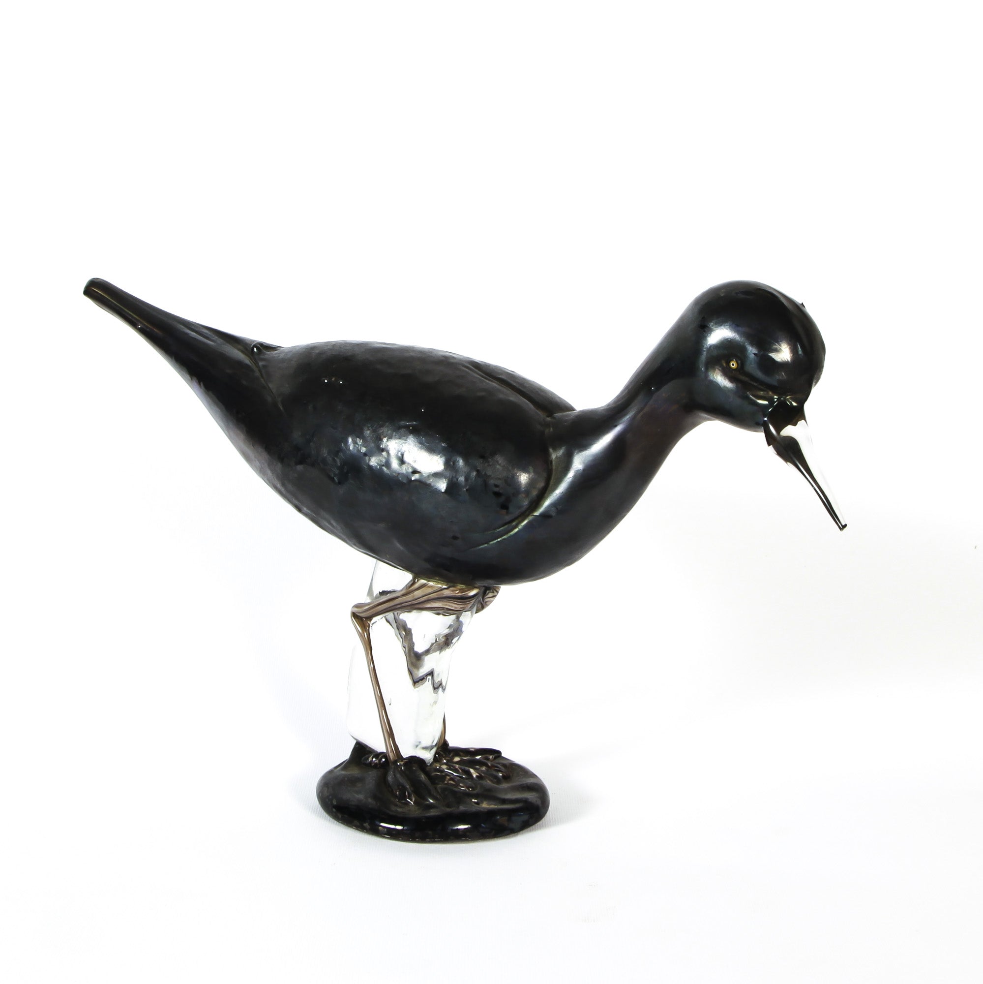 Murano glass black snipe