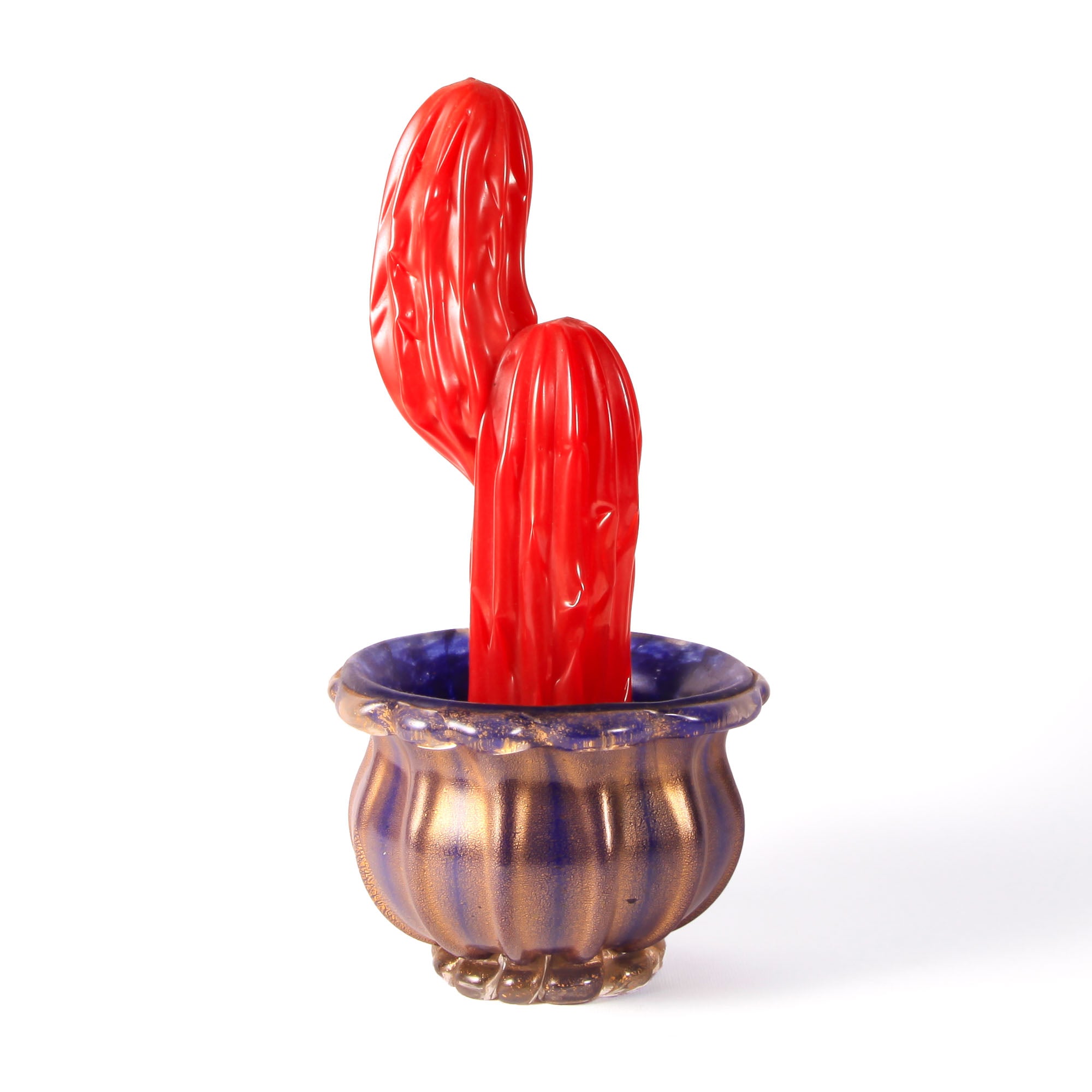 Murano Glass red cactus