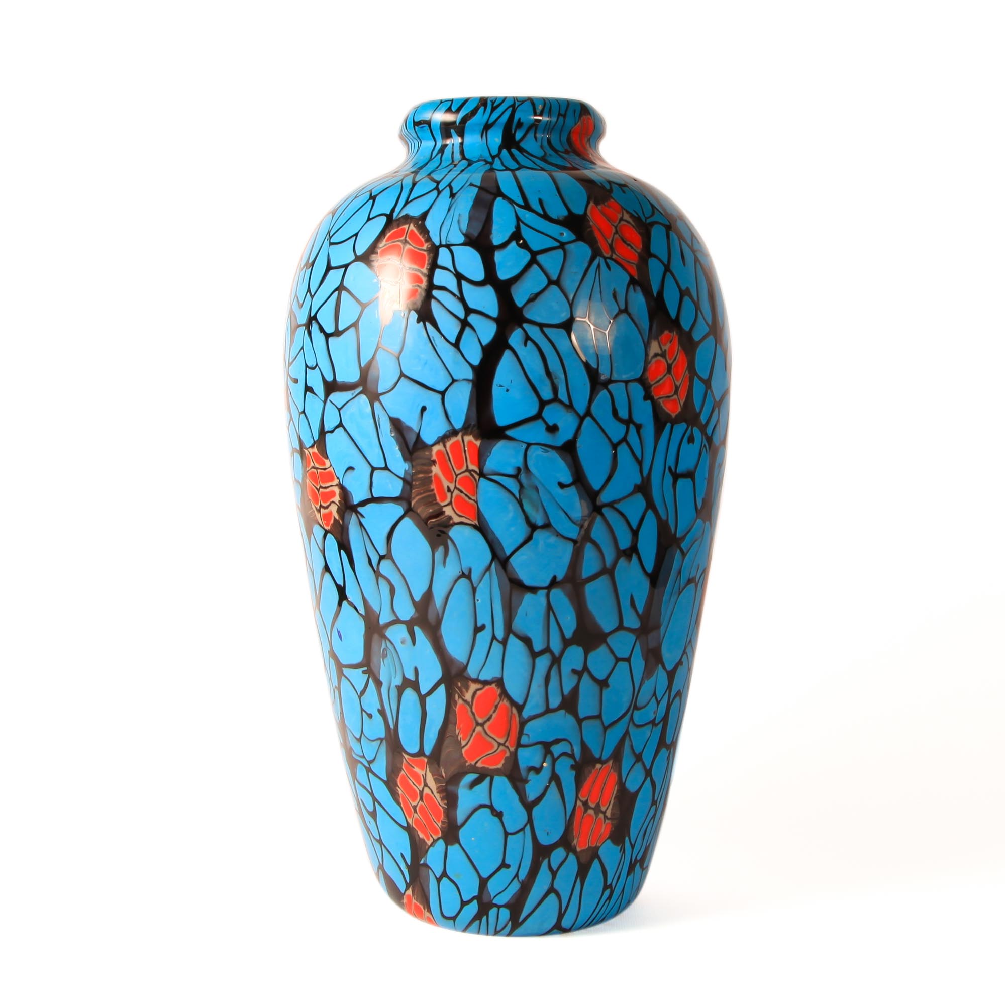 Vase tessère turquoise Vittorio Ferro