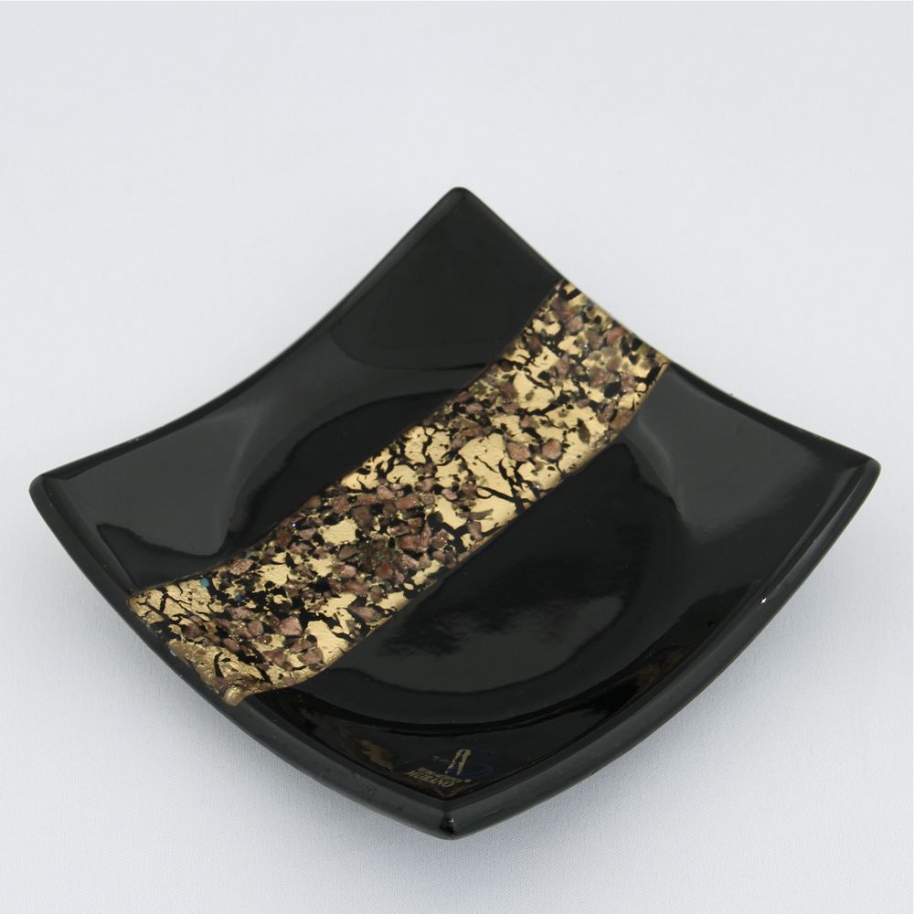 Black and gold ashtray - large