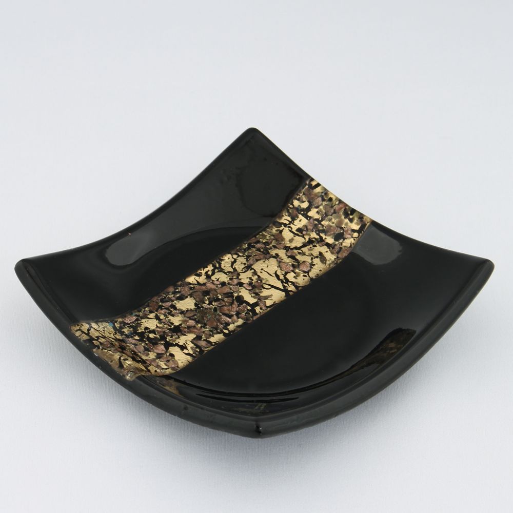 Black and gold ashtray - large