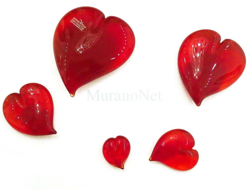 Decori Cuore Rosso in Vetro di Murano