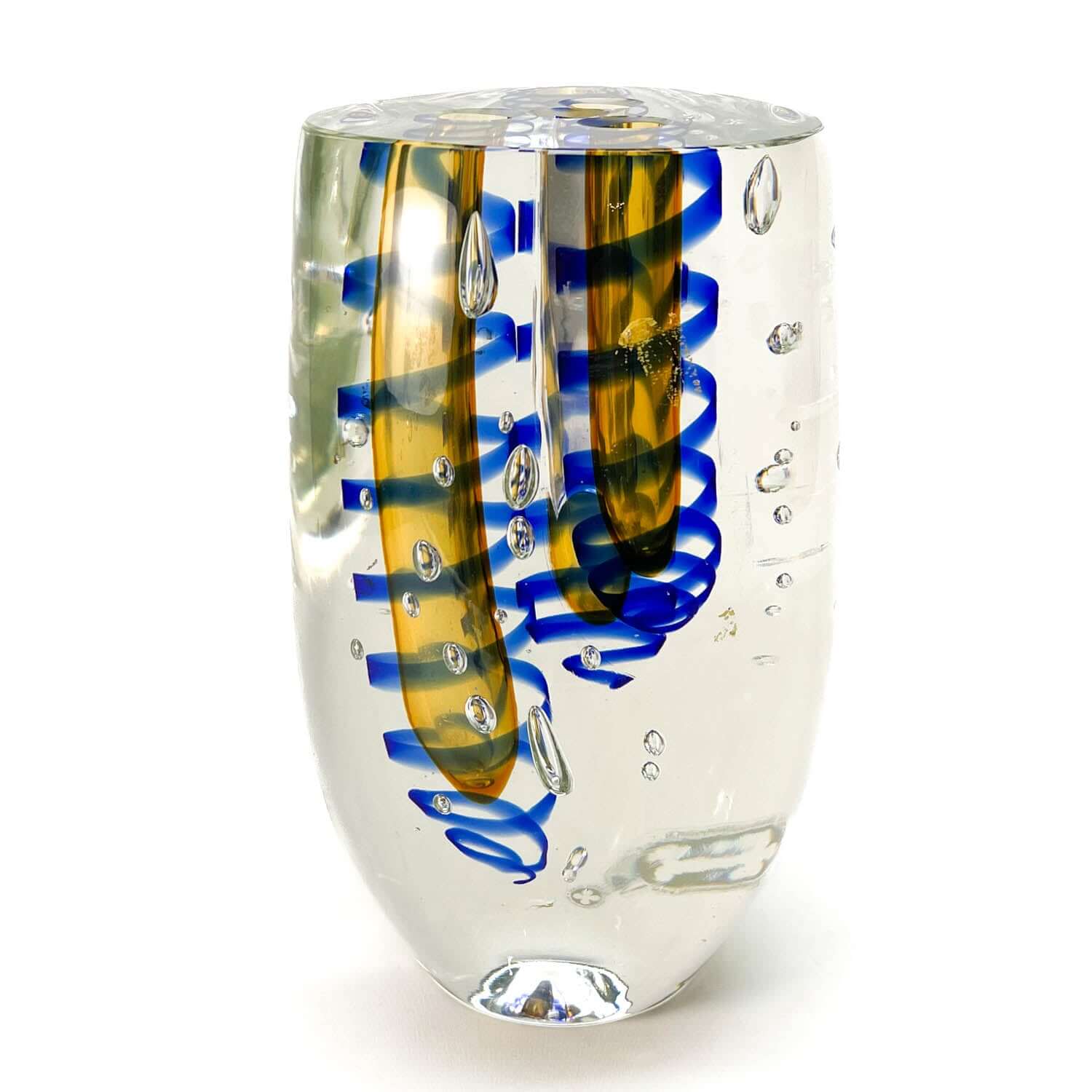 Blown Vase Blue Ambra - Murano Glass