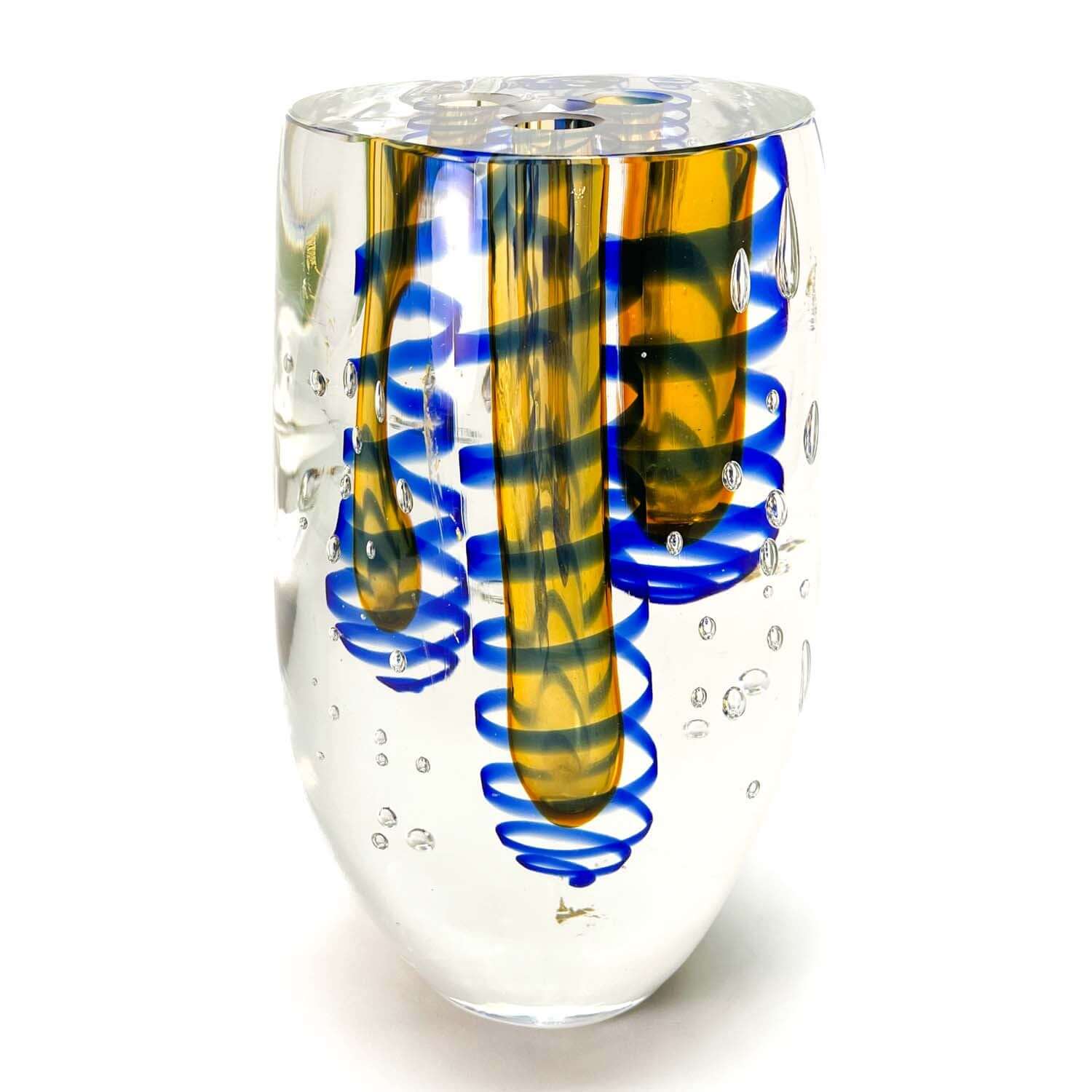 Blown Vase Blue Ambra - Murano Glass