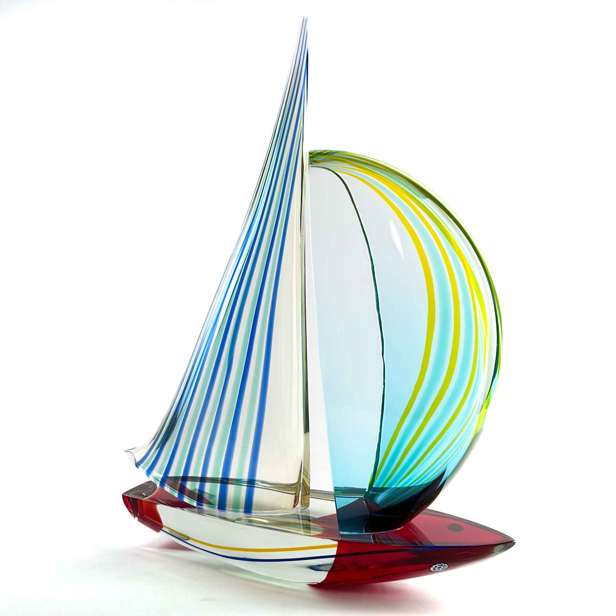 Voilier à voiles rayées | Verre de Murano