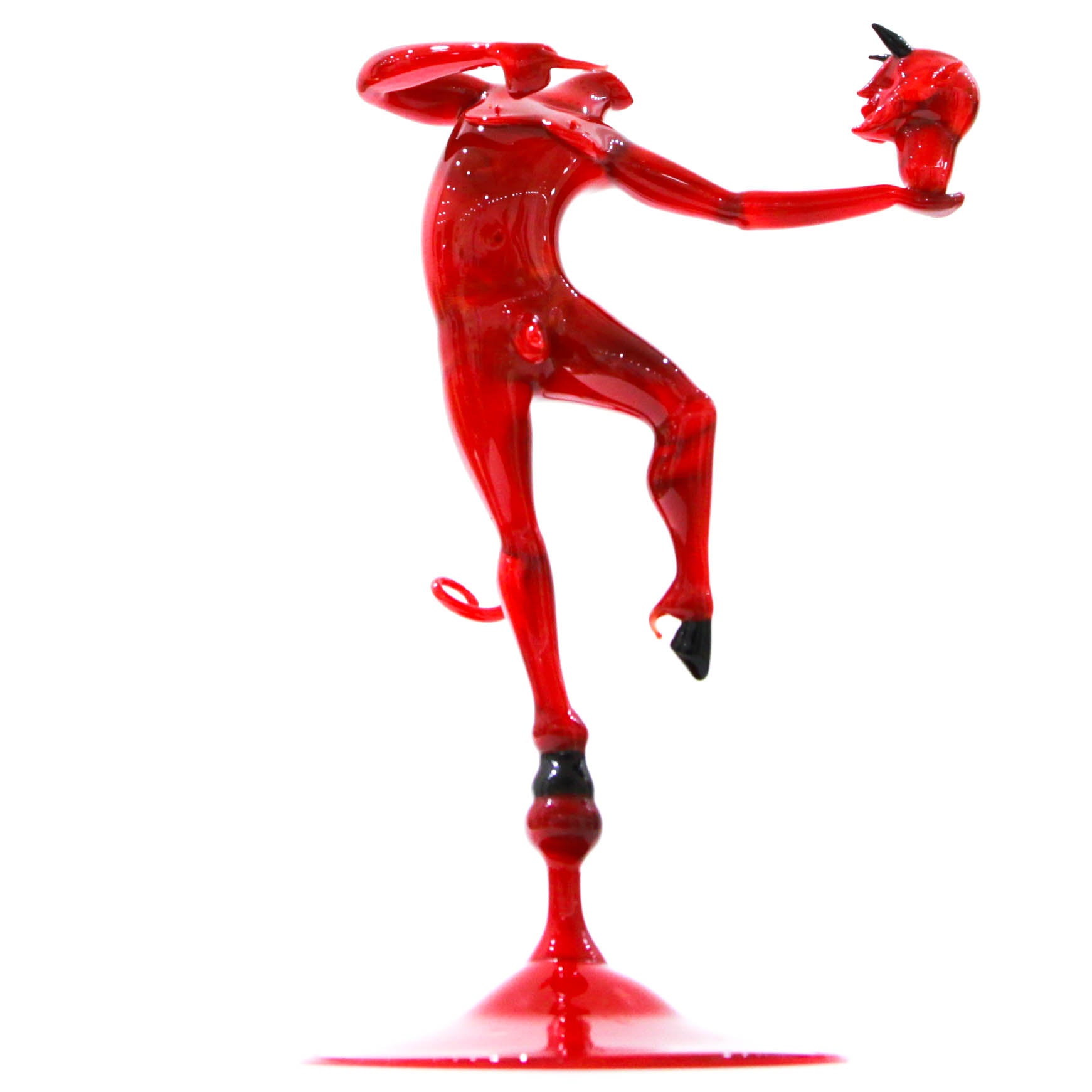 Beheaded red devil - murano glass