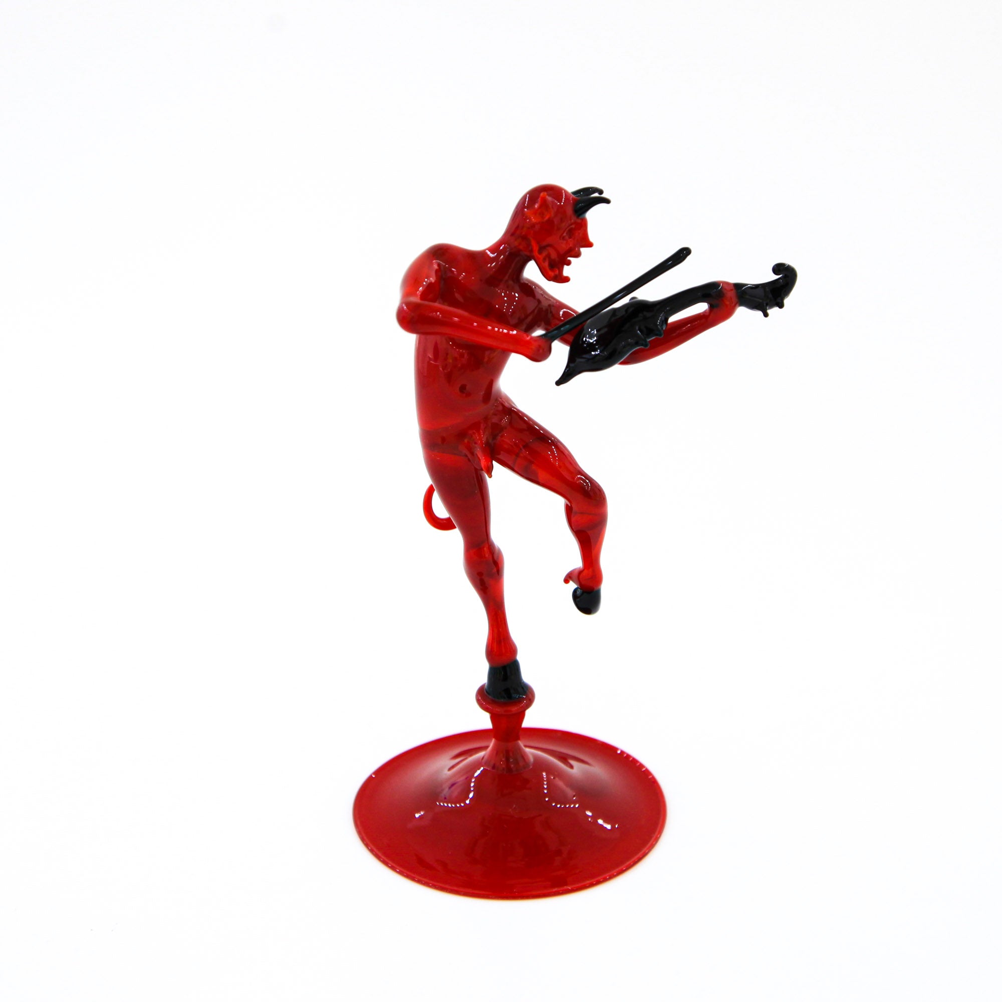 Red devil with violin - murano glass