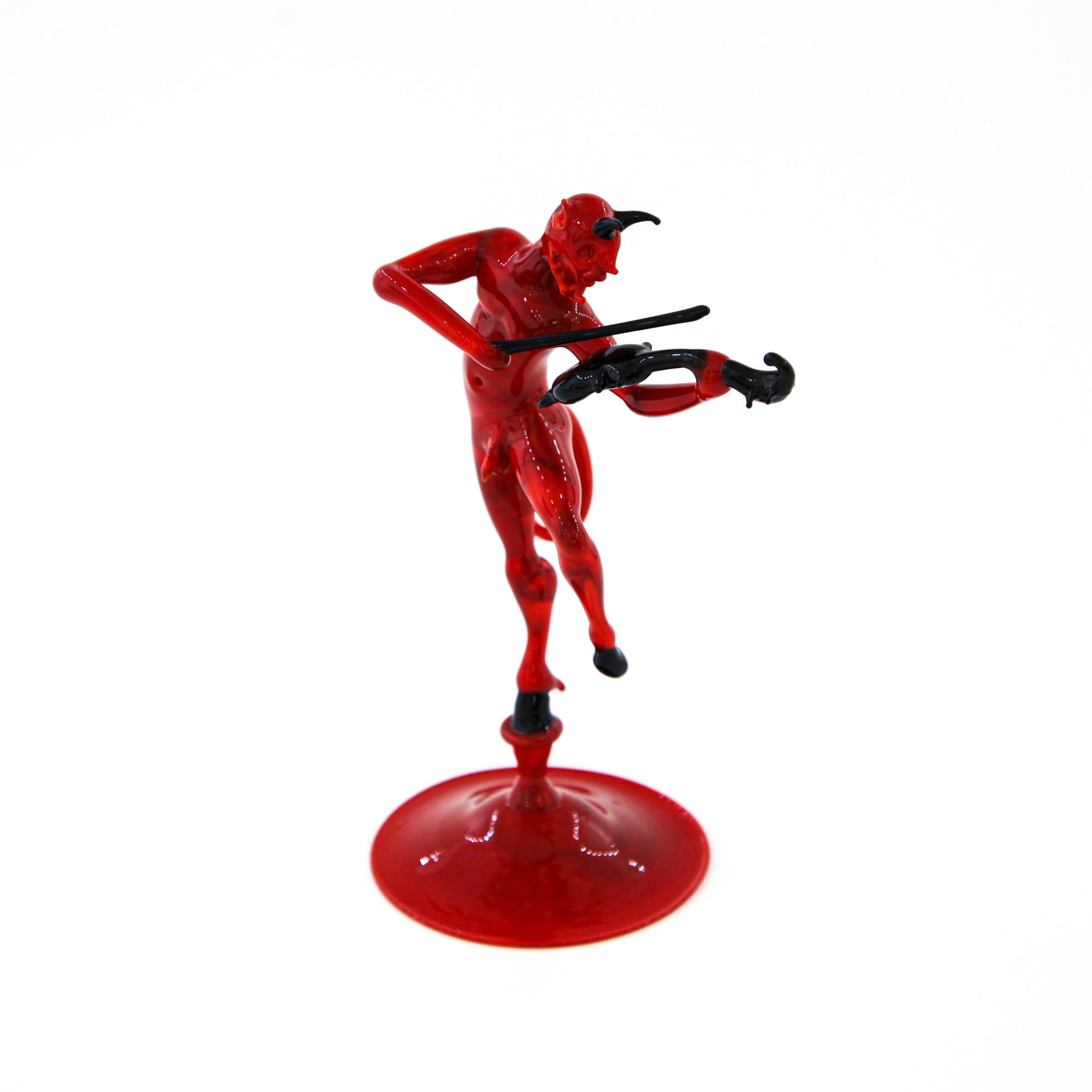 Red devil with violin - murano glass