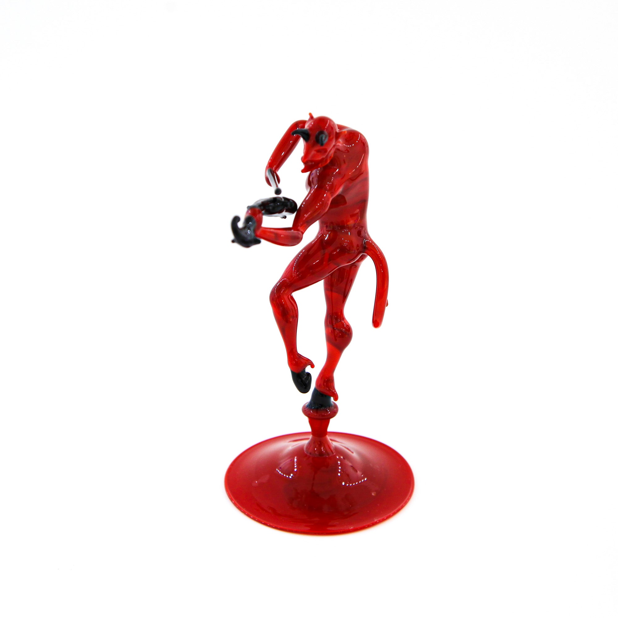 Red devil with violin - murano glass