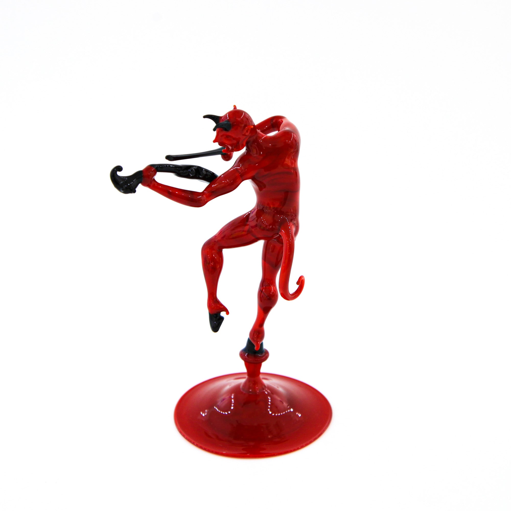 Red devil with violin - murano glass