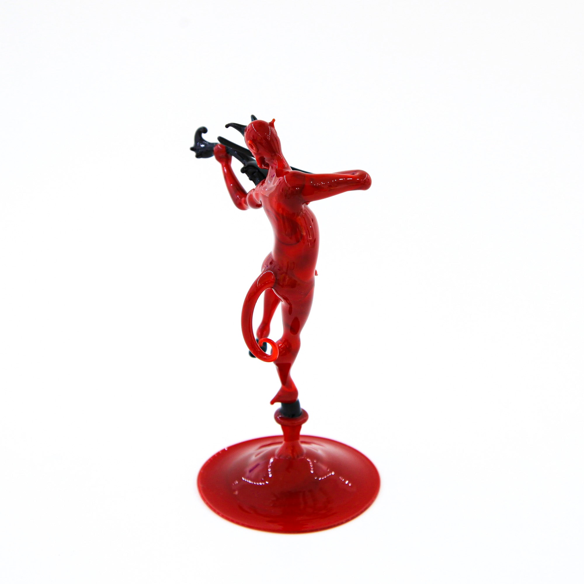 Red devil with violin - murano glass