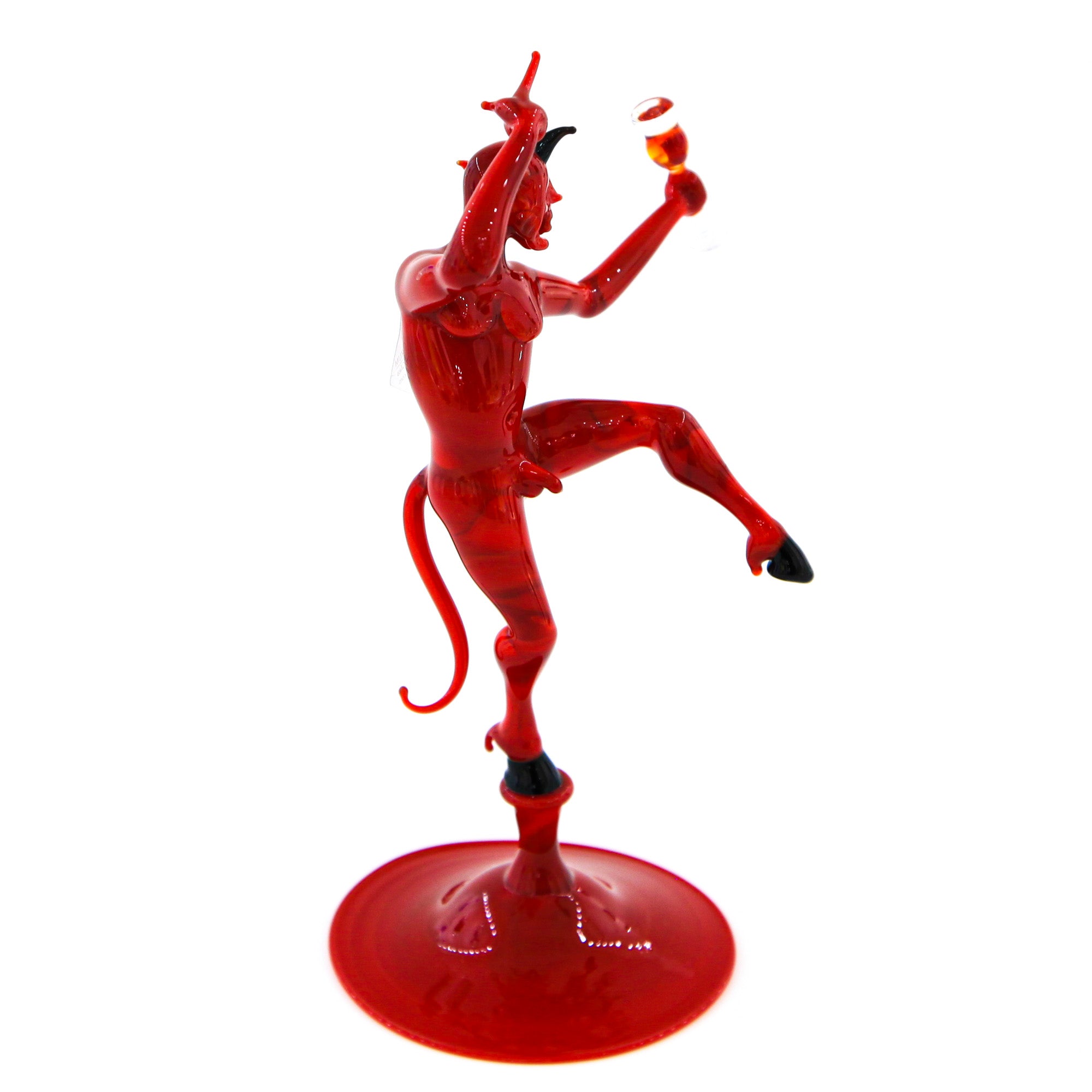 Red devil with wine glass