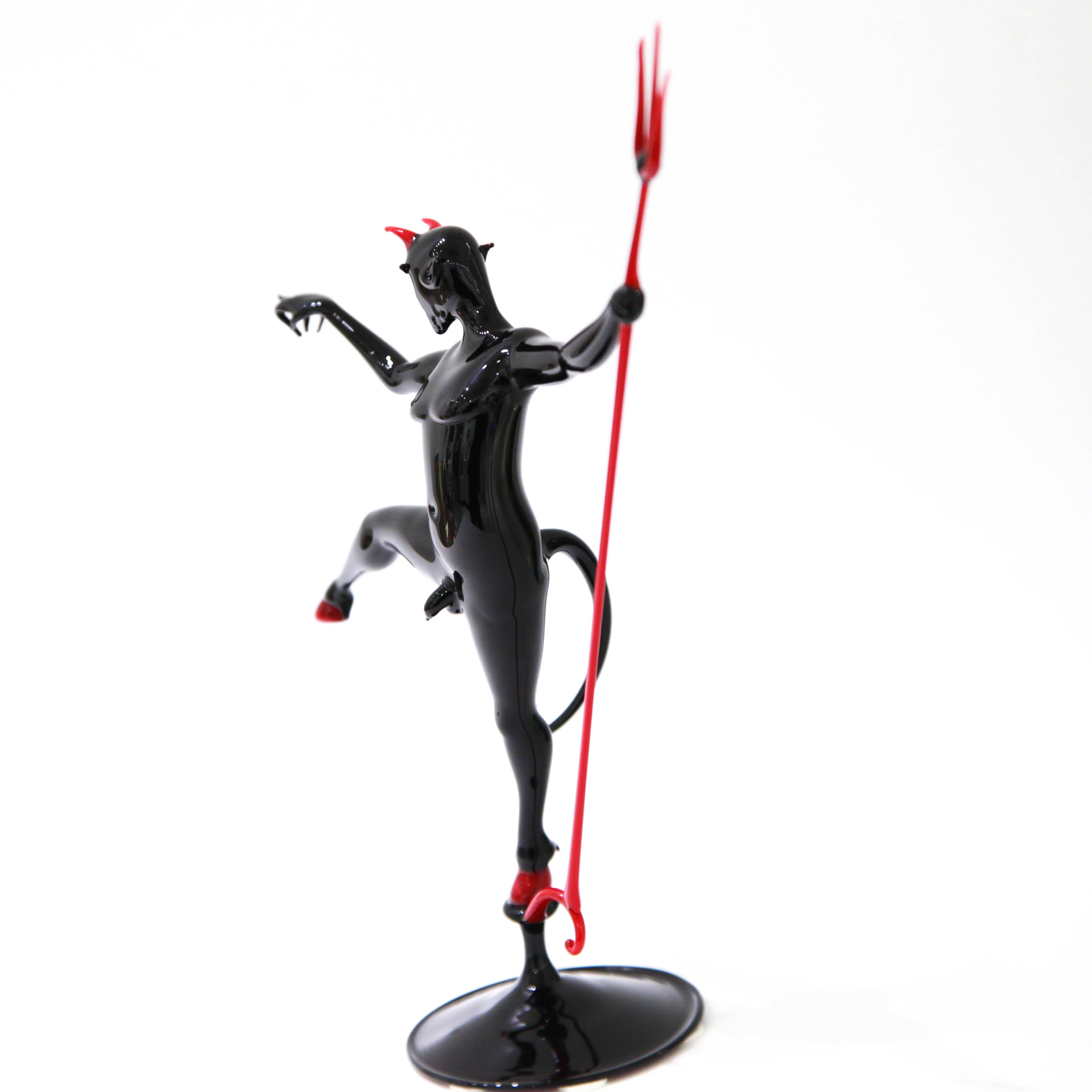 Devil with pitchfork Murano Glass