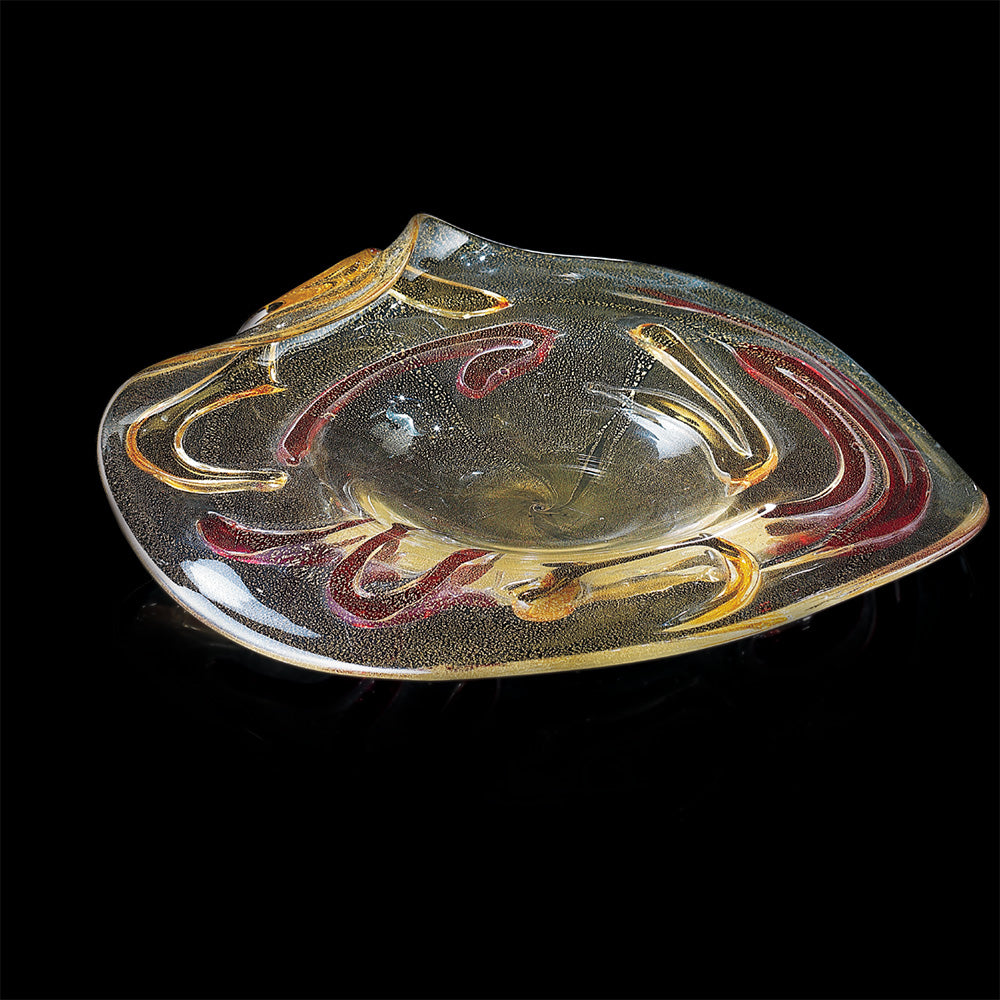 Coquille - Centre de Table Cristal et Or - Verre de Murano